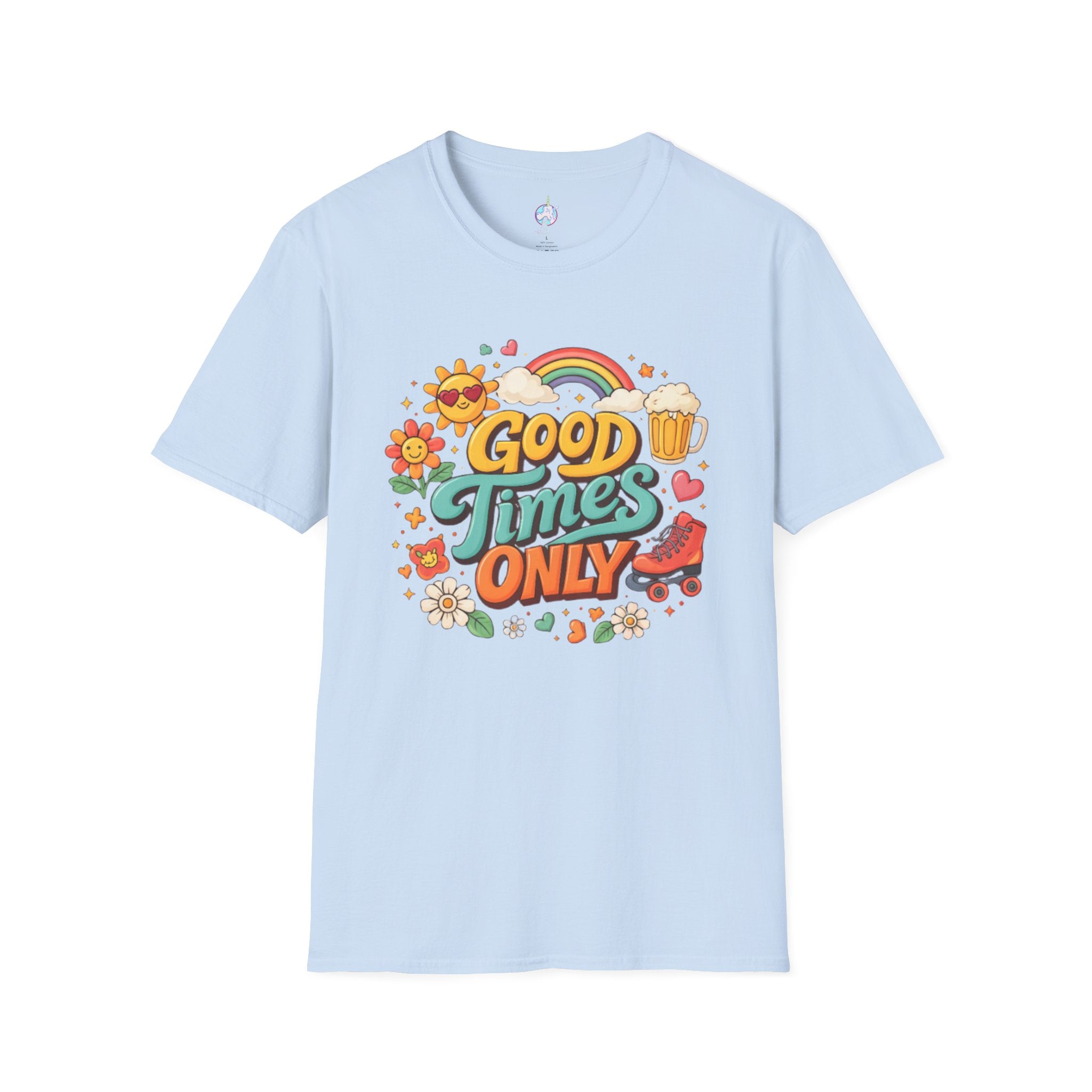 Good Times Only T-Shirt — Retro Roller & Sunshine Graphic Tee