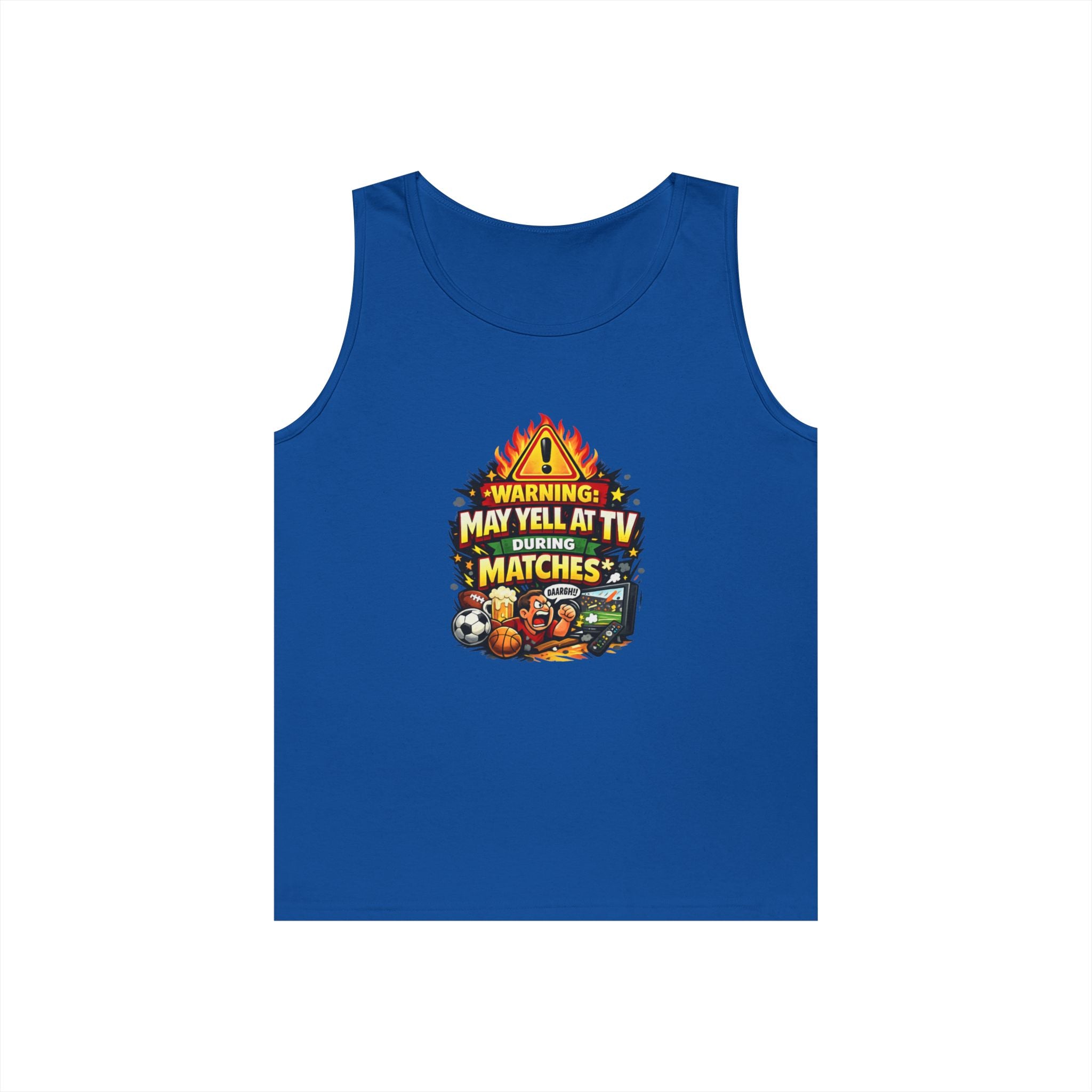 Warning May Yell At TV During Matches Funny Tank Top
