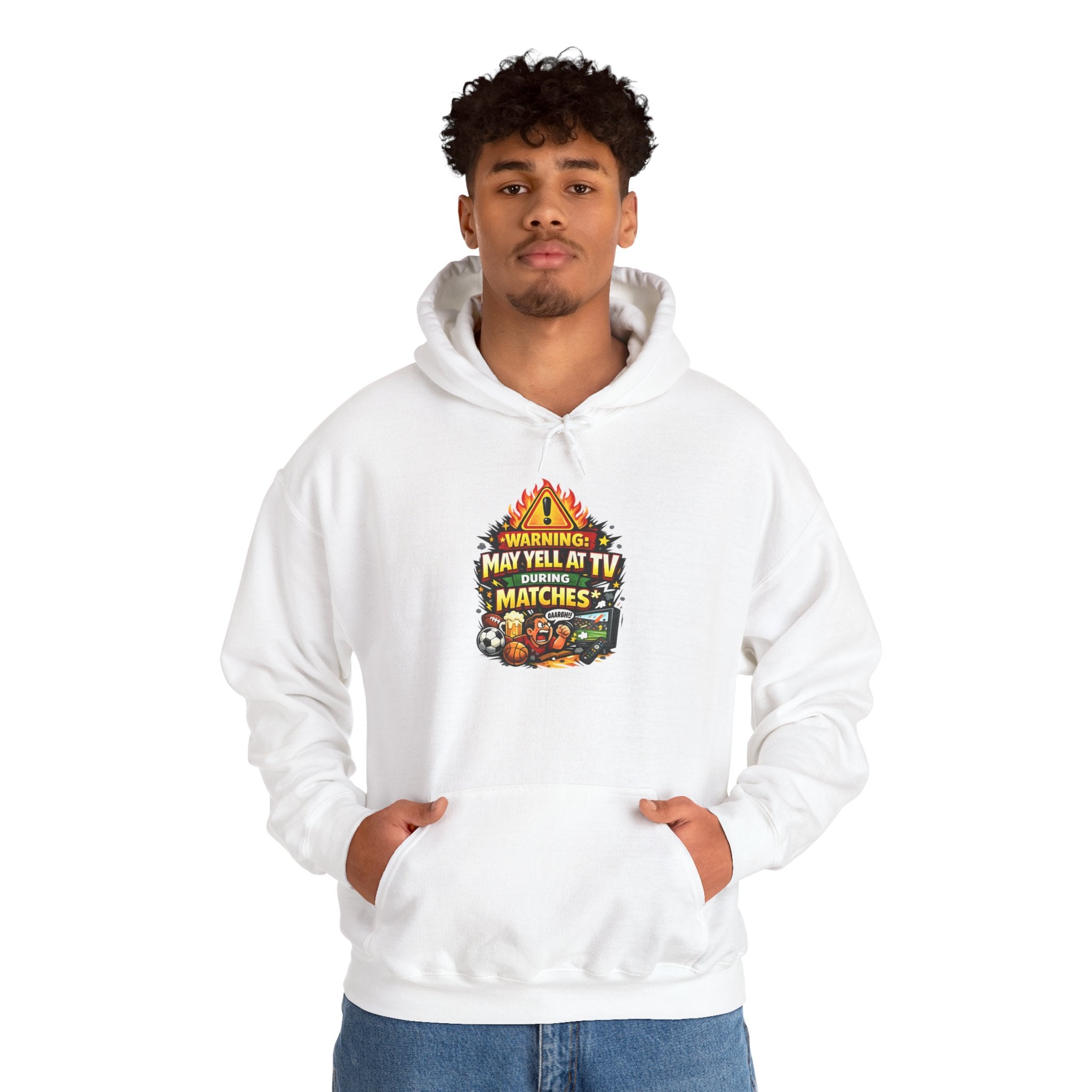 Warning May Yell At TV During Matches Funny Hoodie