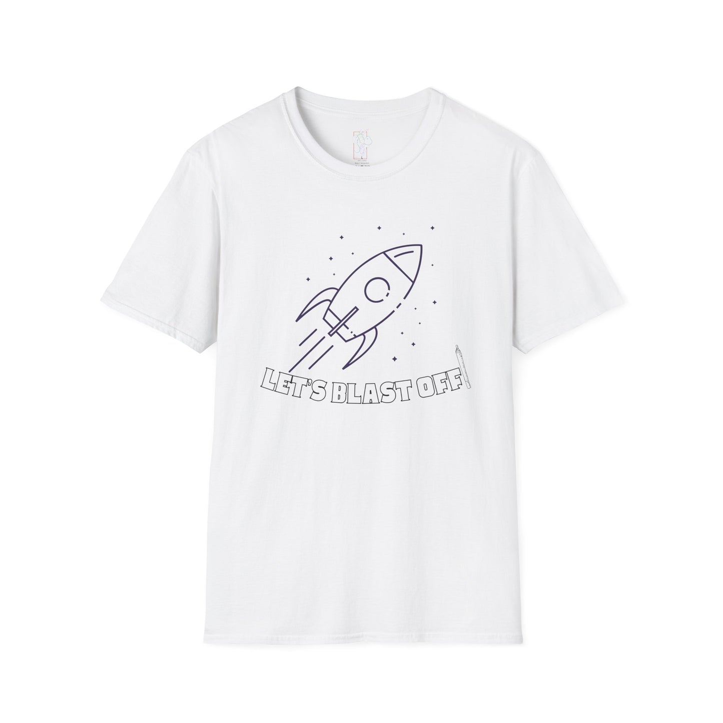 Unisex Softstyle T-Shirt with Rocket Design - Perfect for Space Lovers, Parties, Birthdays, Everyday Wear, or Gifts