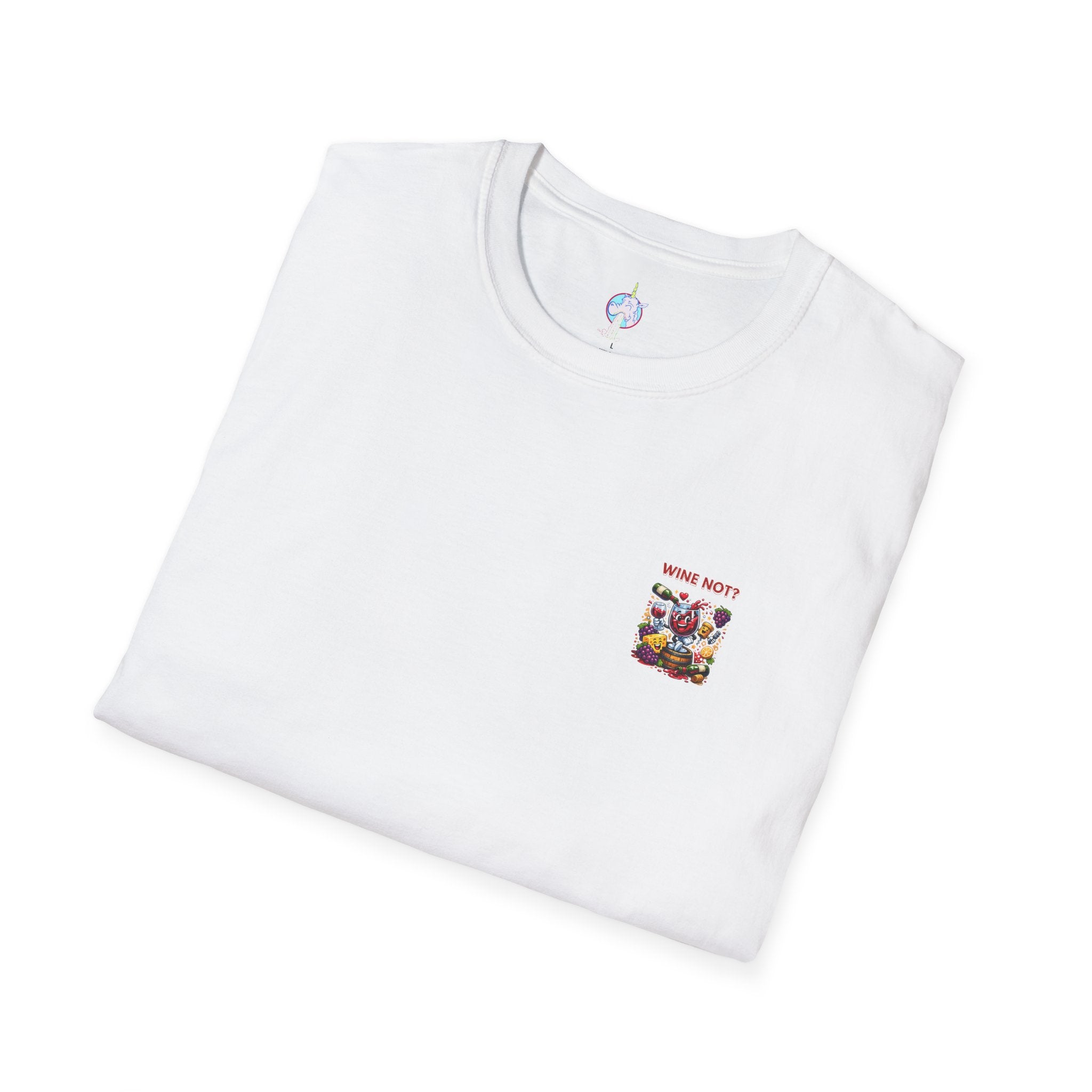 Wine Not? Graphic T-Shirt — Funny Wine Glass & Grapes Tee