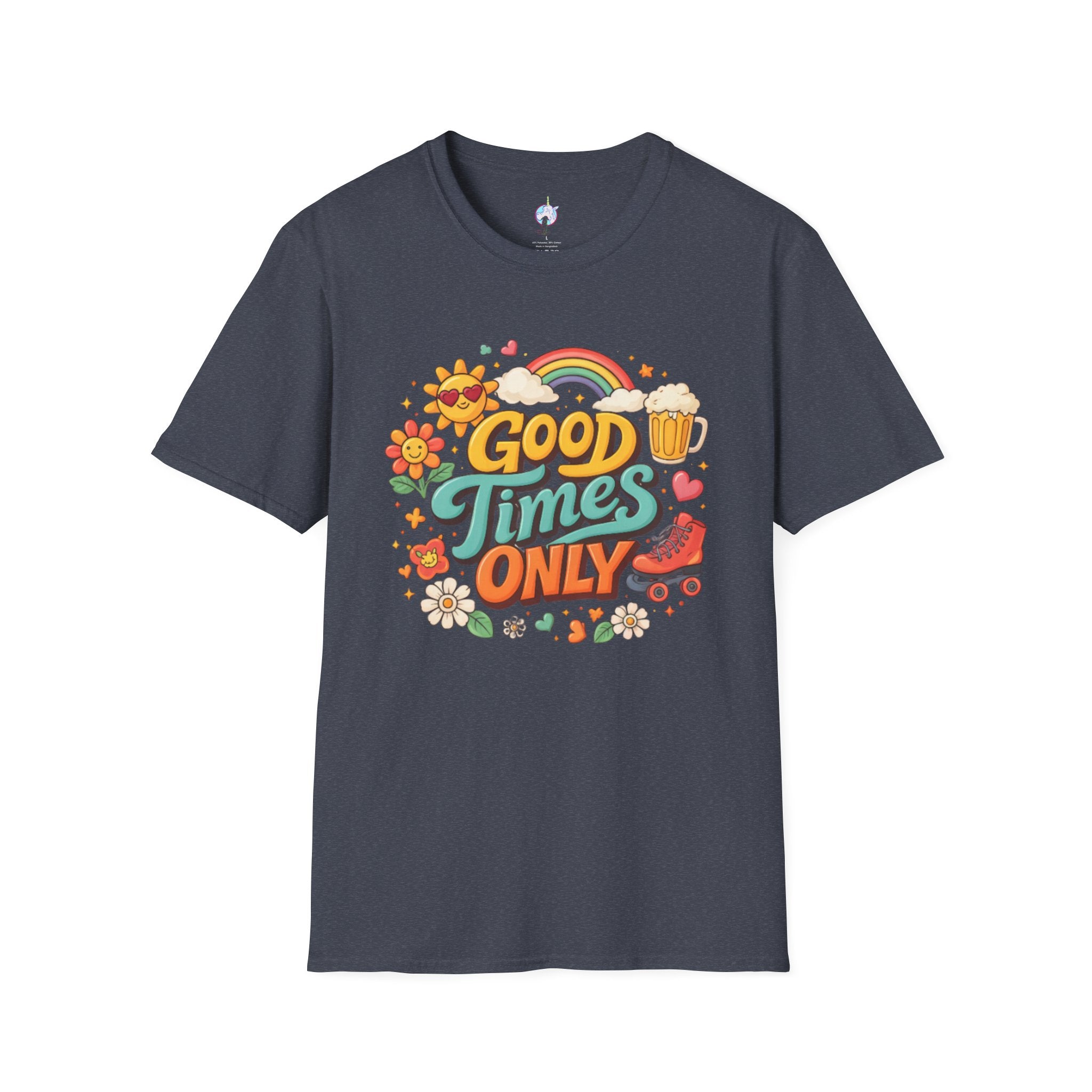 Good Times Only T-Shirt — Retro Roller & Sunshine Graphic Tee