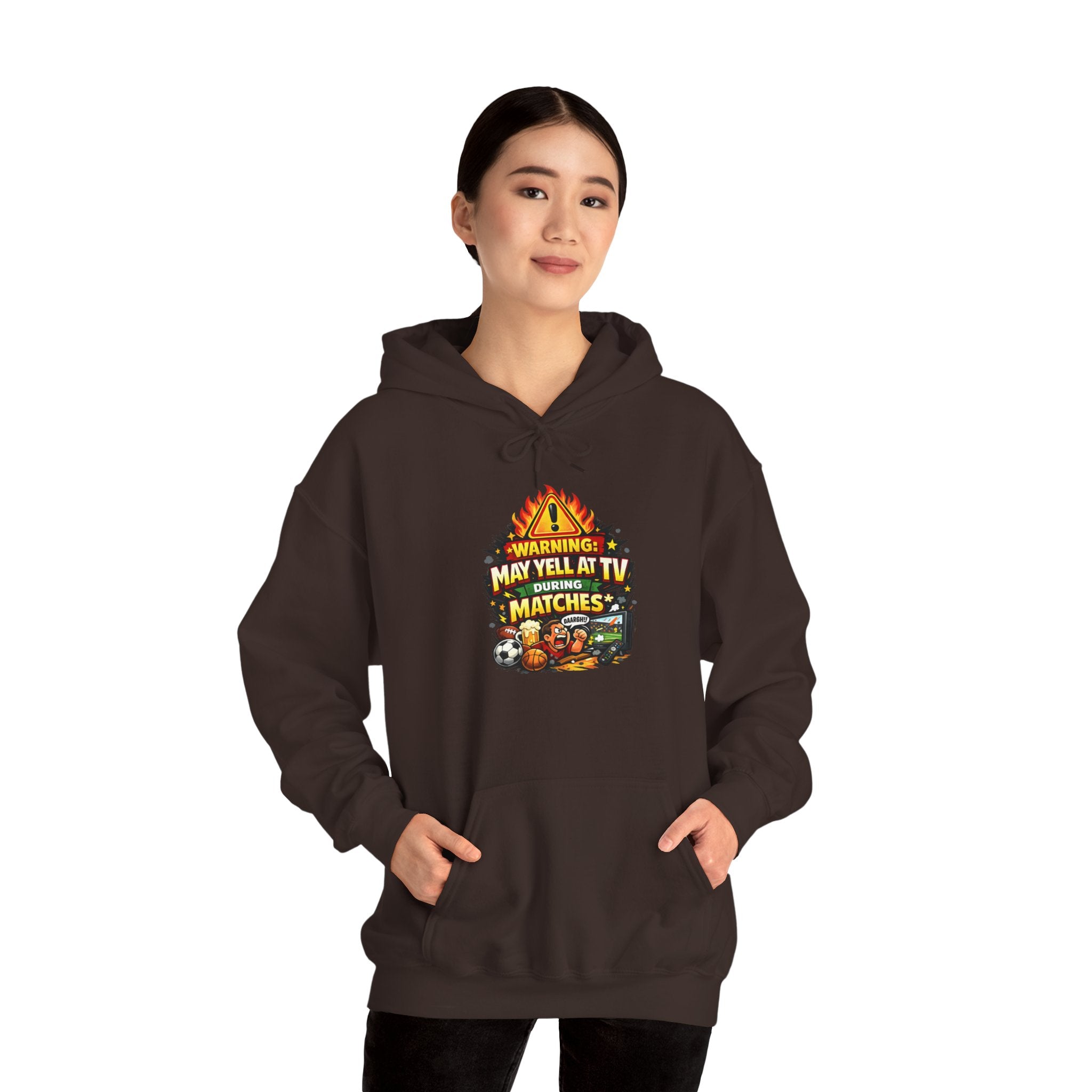 Warning May Yell At TV During Matches Funny Hoodie