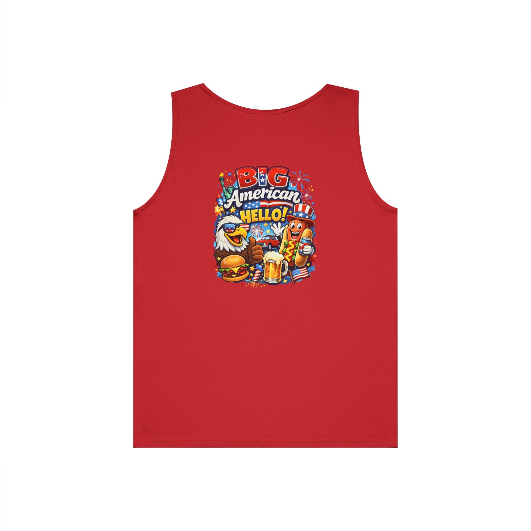 Big American Hello Funny Tank Top Patriotic