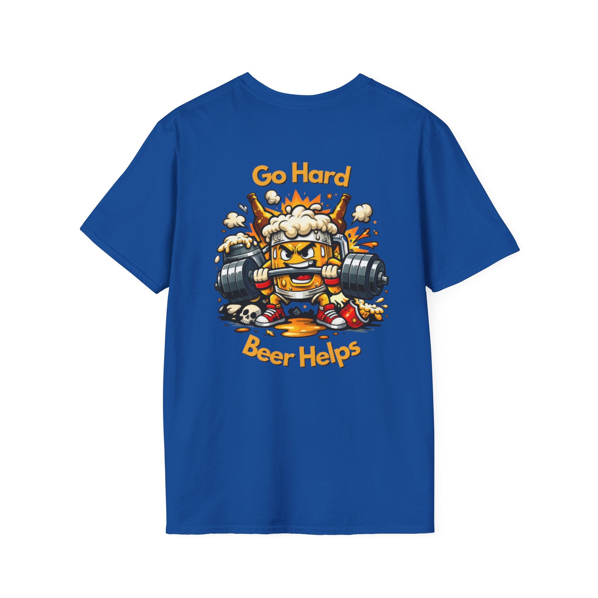 Go Hard Beer Helps T-Shirt — Funny Gym Beer Fitness Graphic Tee