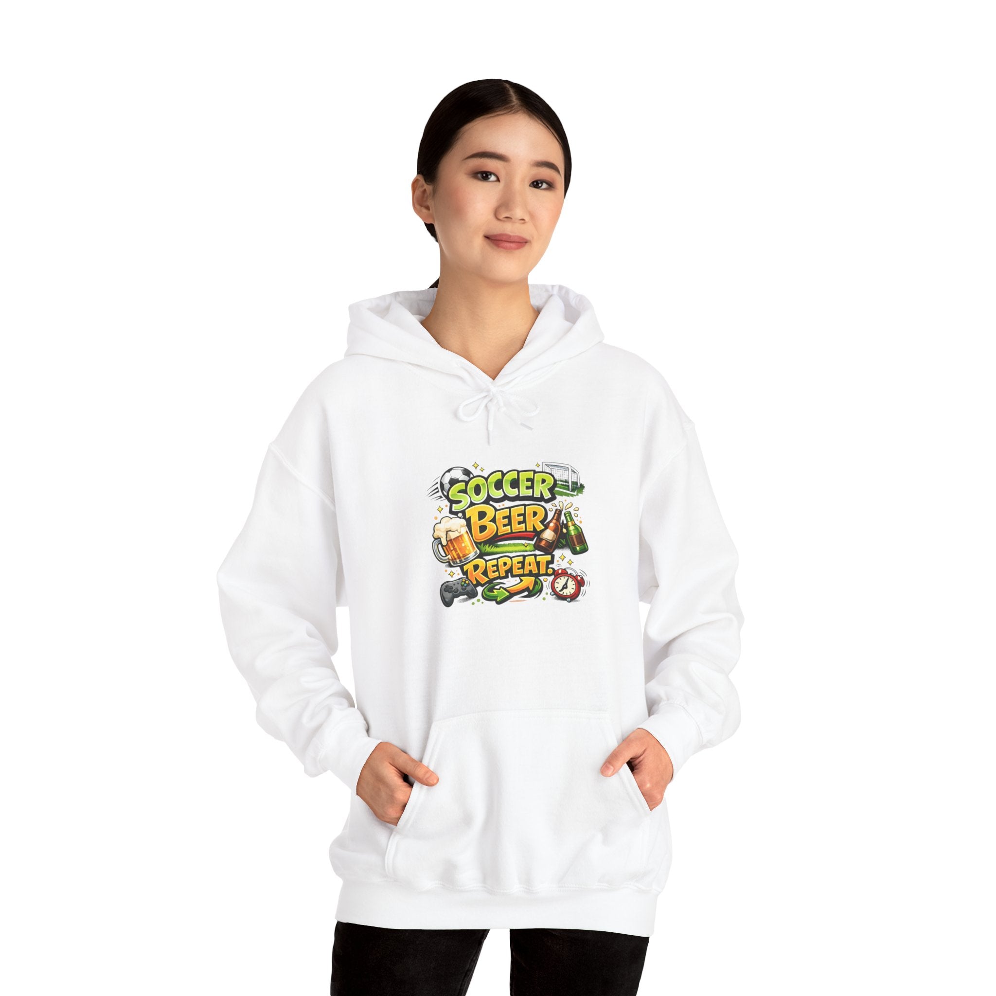 Soccer Beer Repeat Funny Hoodie