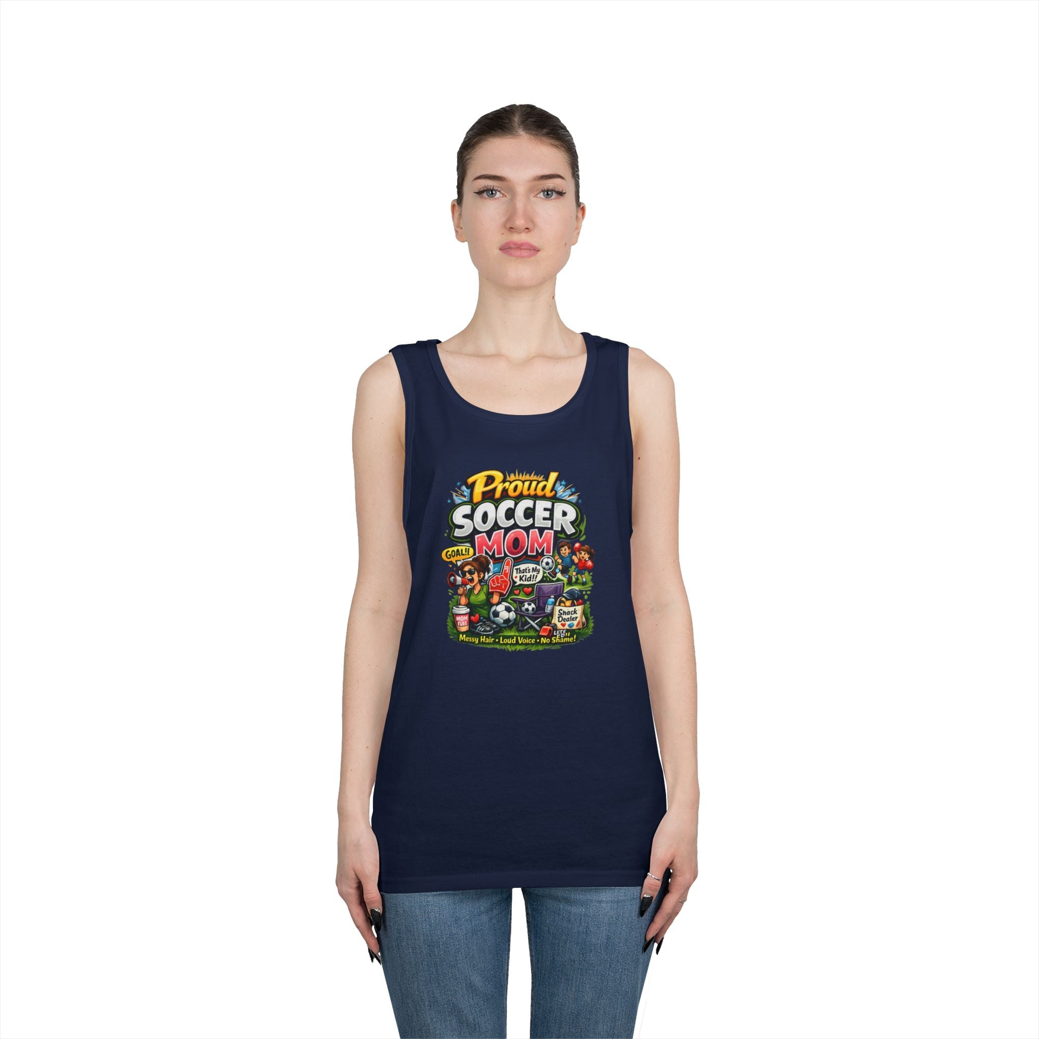 Proud Soccer Mom Dad Funny Tank Top