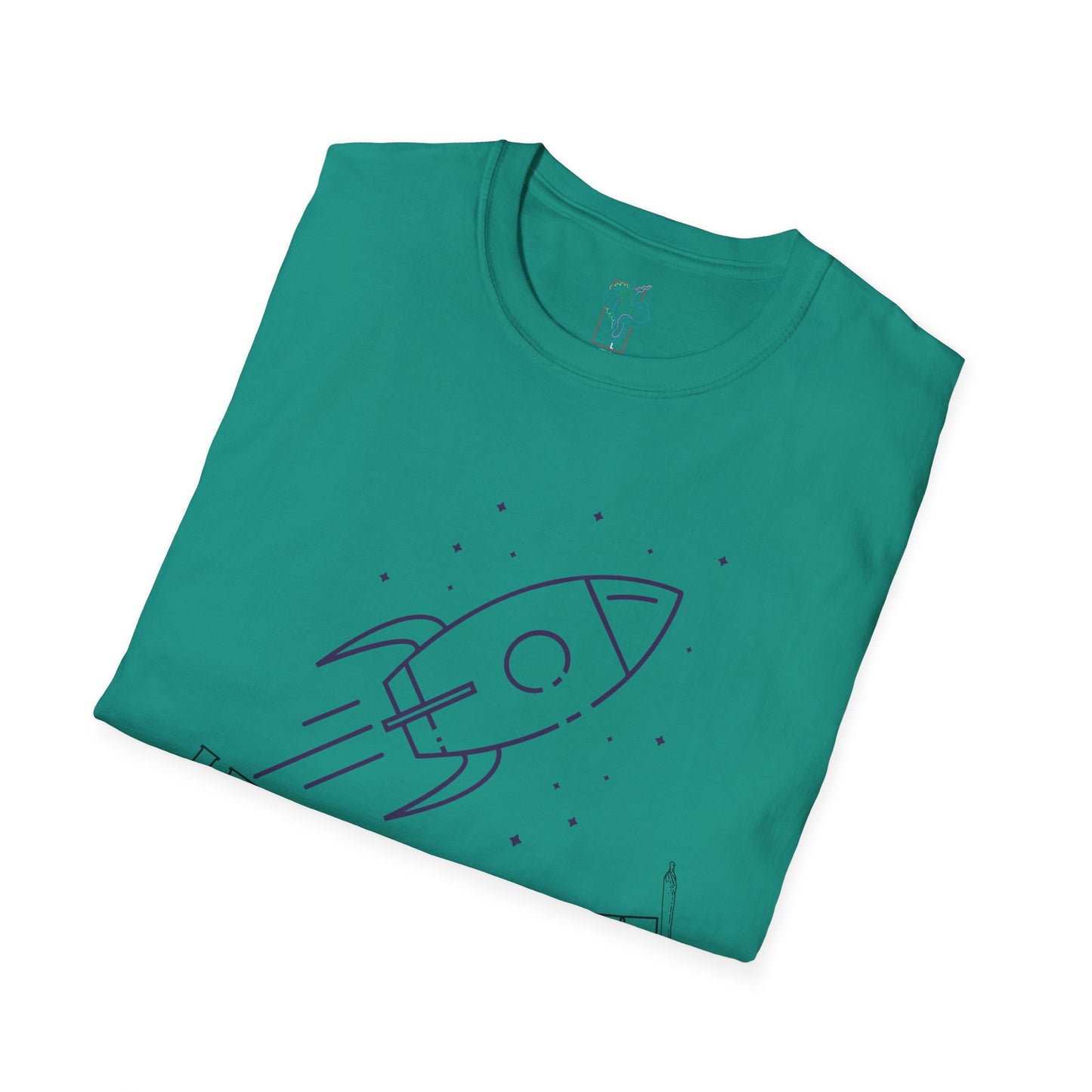 Unisex Softstyle T-Shirt with Rocket Design - Perfect for Space Lovers, Parties, Birthdays, Everyday Wear, or Gifts