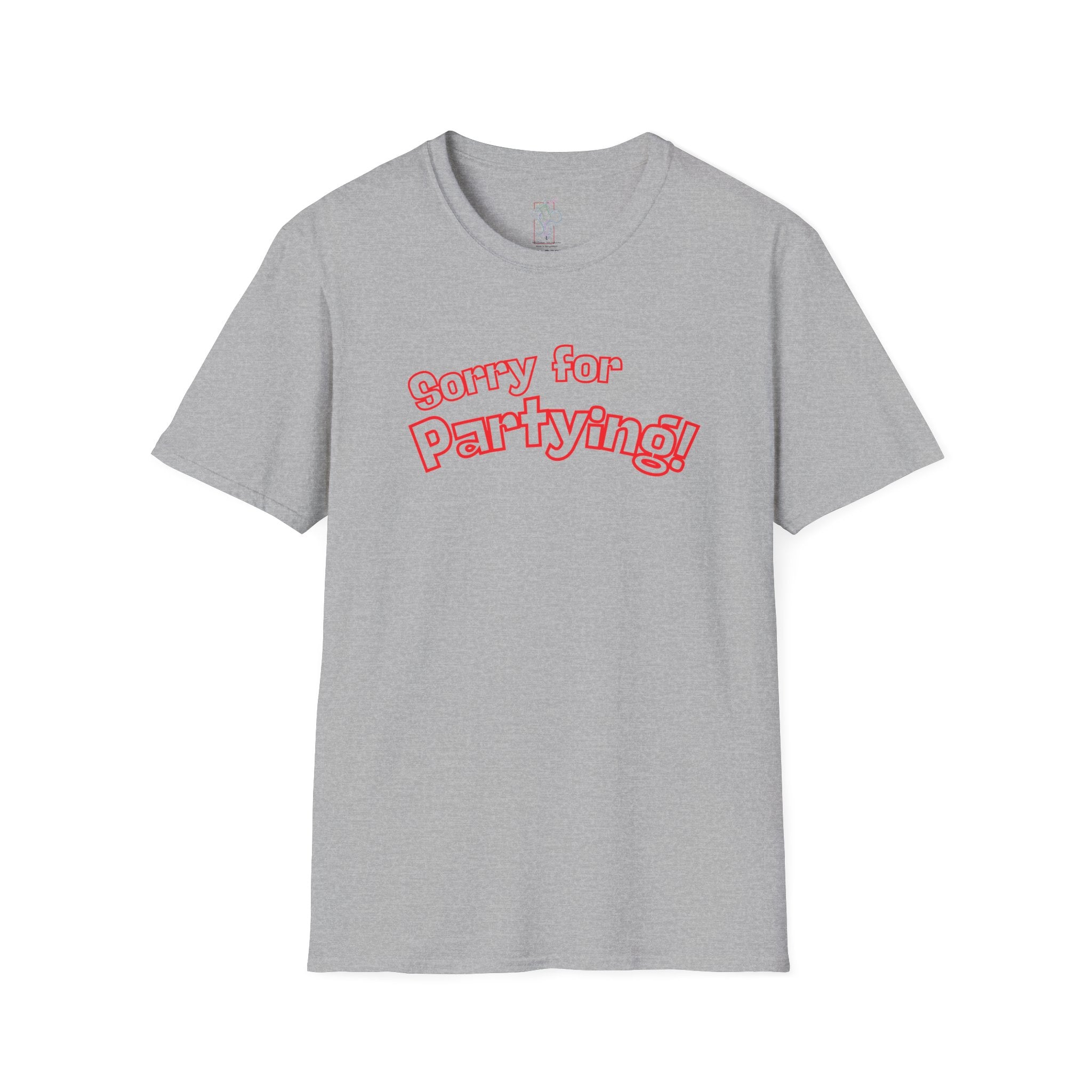 Sorry for Partying! Graphic T-Shirt — Funny Retro Pink Text Tee