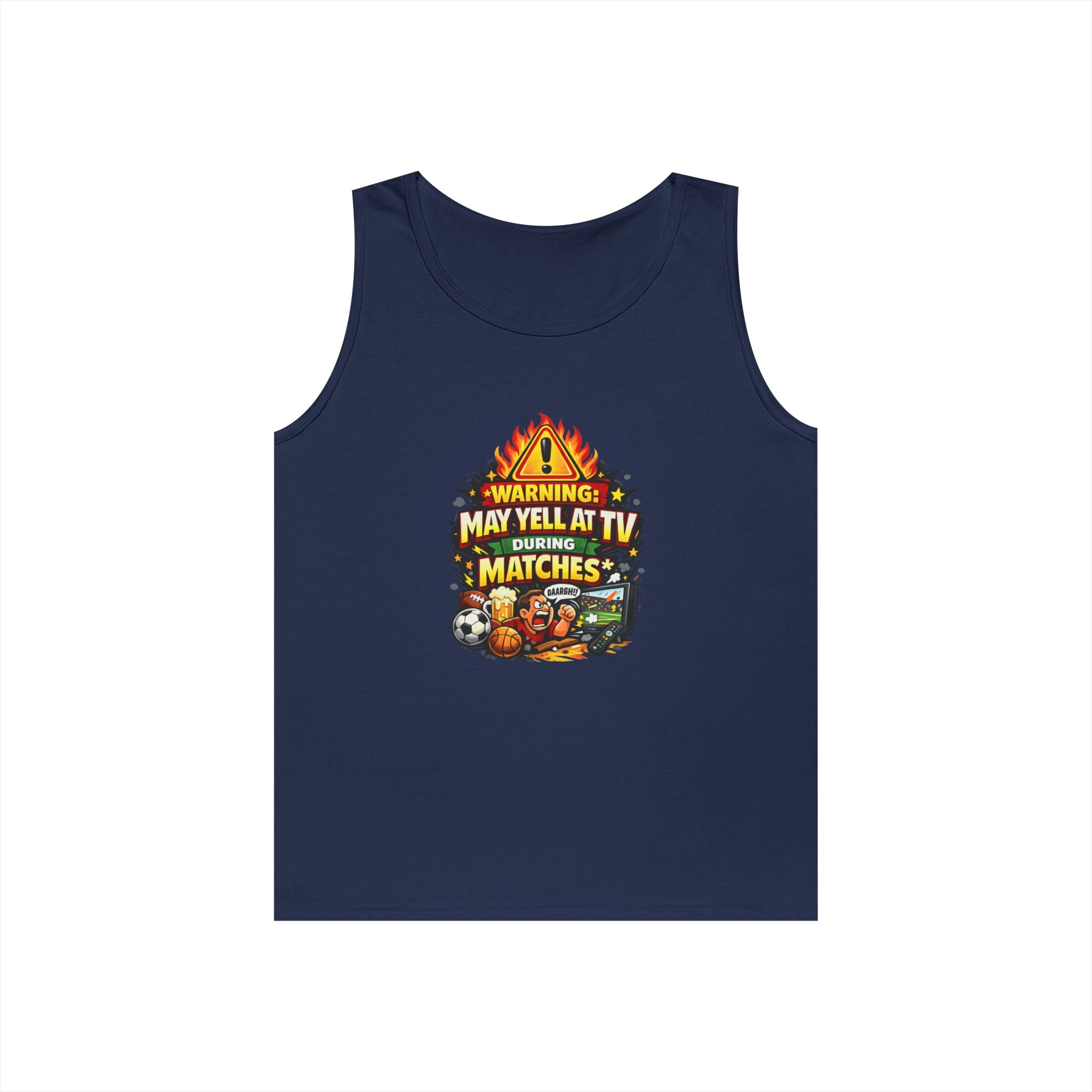 Warning May Yell At TV During Matches Funny Tank Top