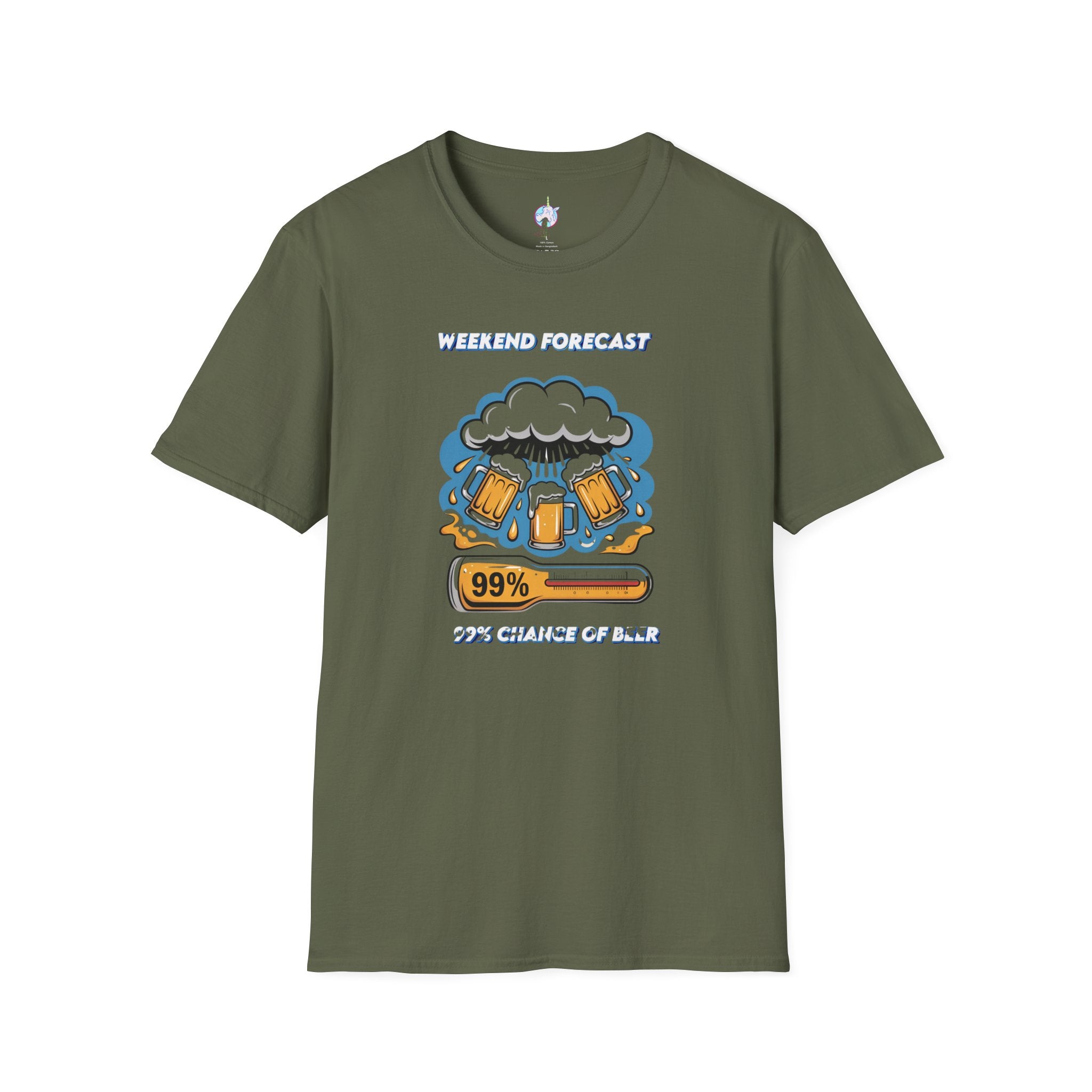 Weekend Forecast Tee — "99% Chance of Beer" Graphic T-Shirt