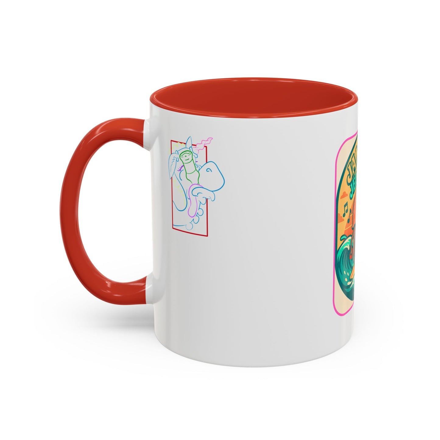 Jammin' Jellyfish Coffee Mug - Fun Surfing Ocean Mug, Tropical Drinkware, Beach Vibes Gift, Casual Teacup, Quirky Kitchen Decor