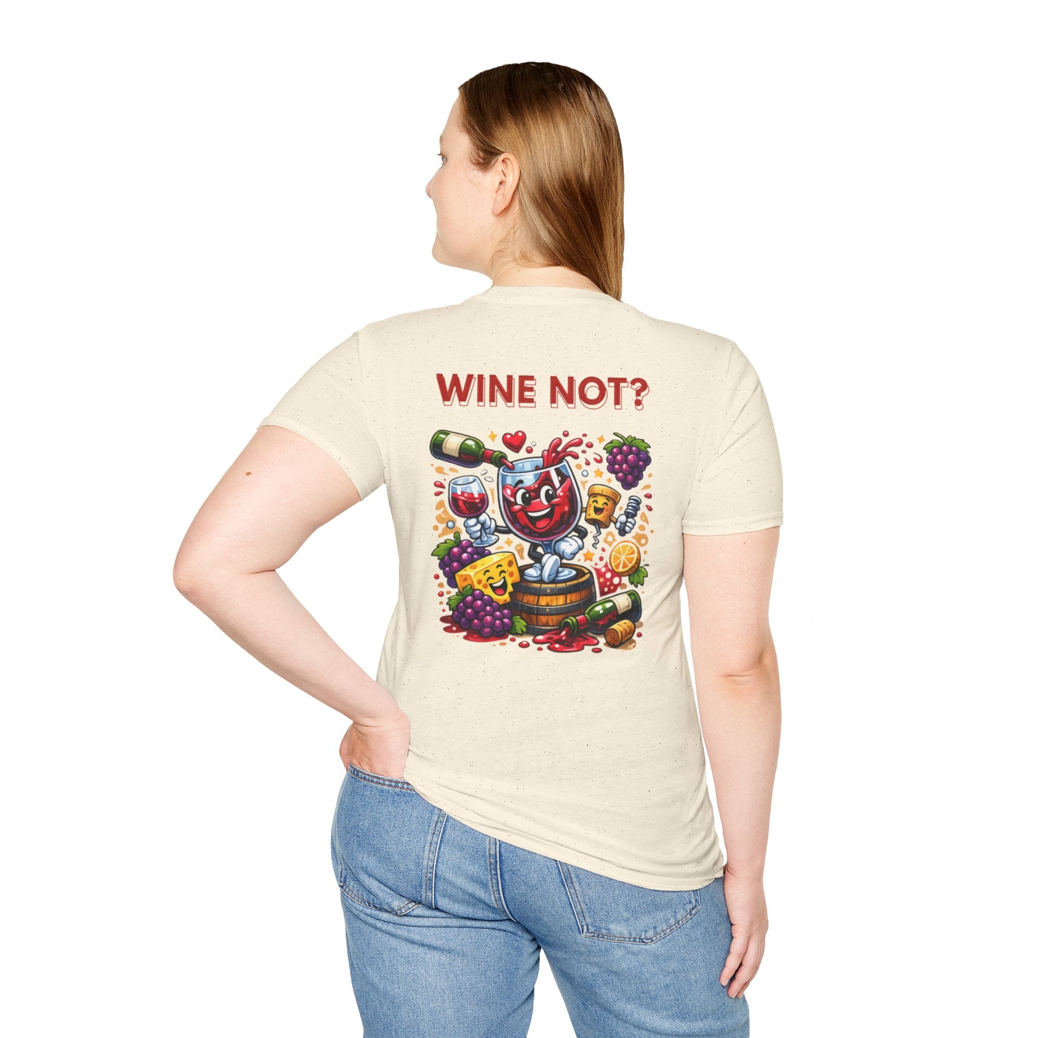 Wine Not? Graphic T-Shirt — Funny Wine Glass & Grapes Tee