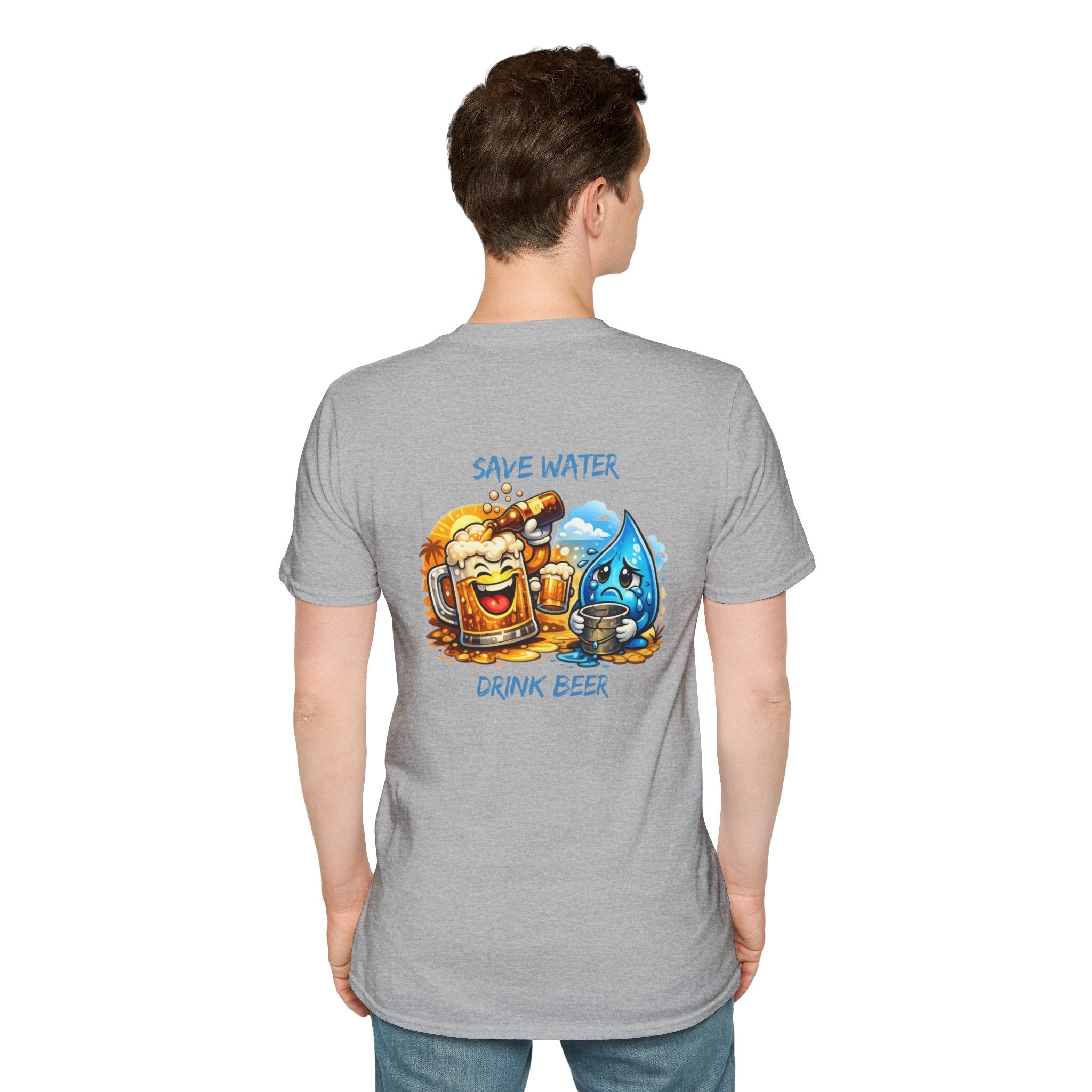 Save Water Drink Beer T-Shirt — Funny Beer & Water Cartoon Tee