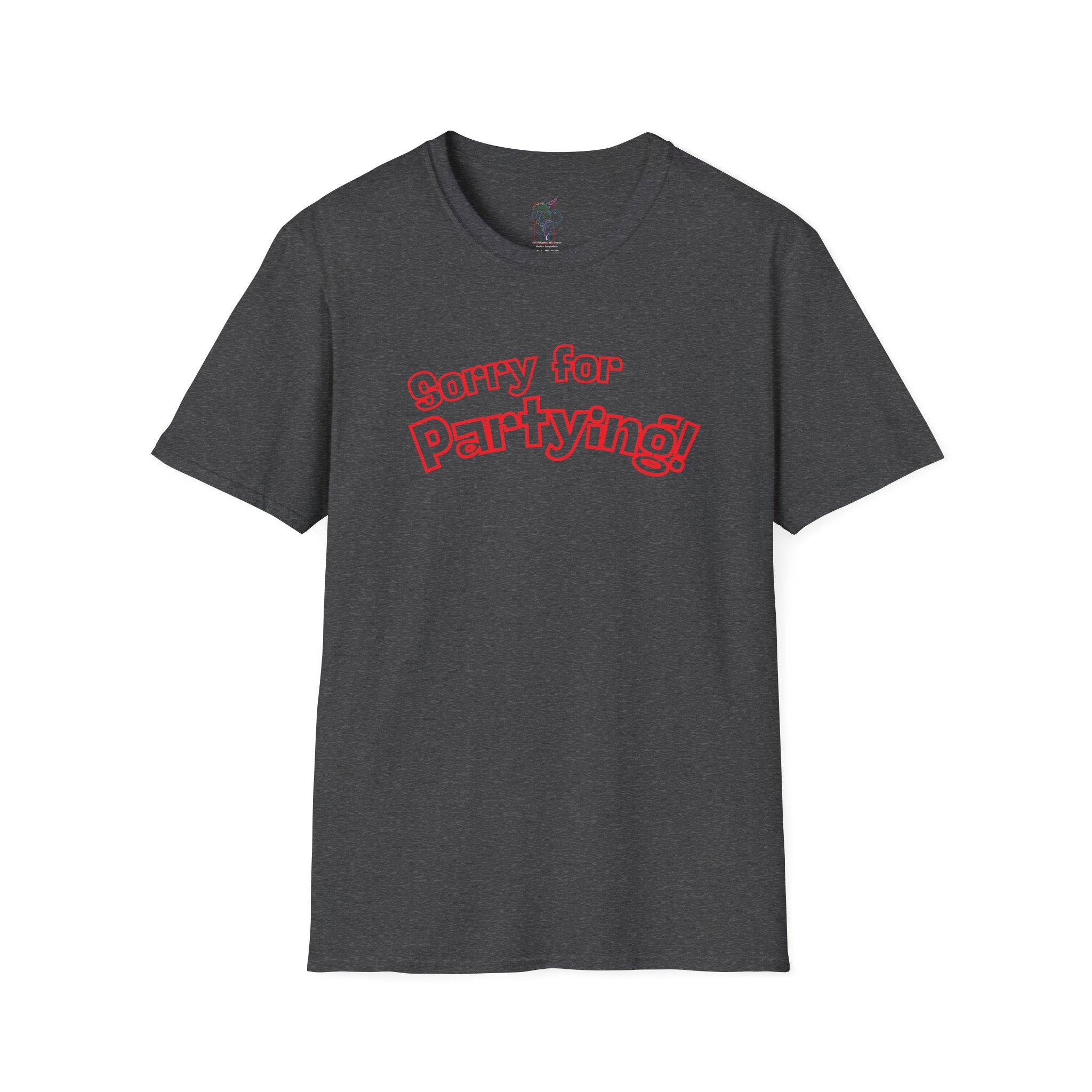 Sorry for Partying! Graphic T-Shirt — Funny Retro Pink Text Tee
