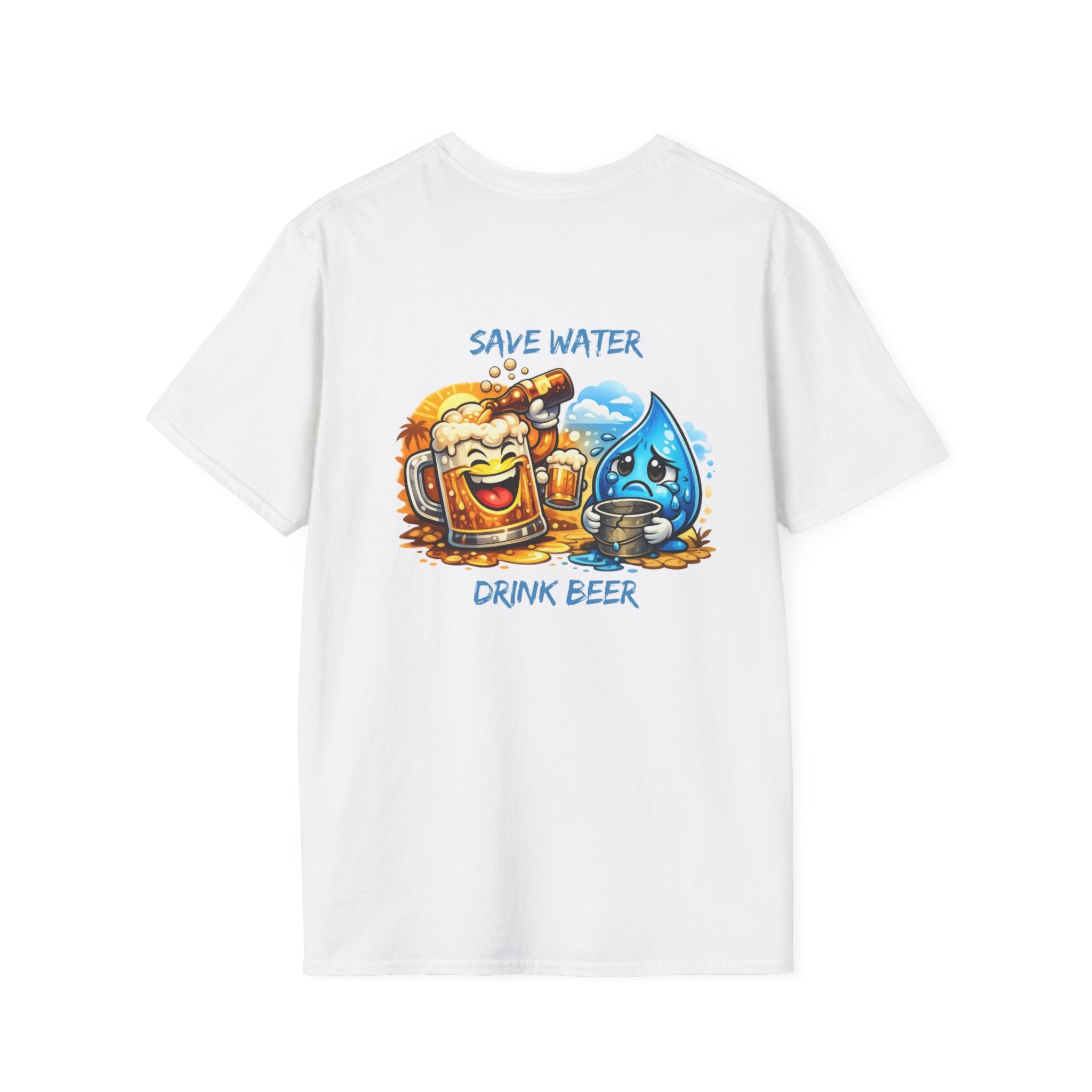 Save Water Drink Beer T-Shirt — Funny Beer & Water Cartoon Tee