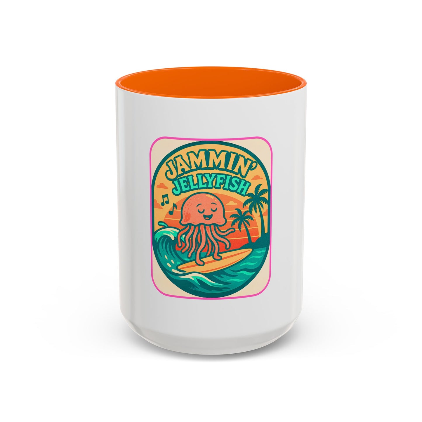 Jammin' Jellyfish Coffee Mug - Fun Surfing Ocean Mug, Tropical Drinkware, Beach Vibes Gift, Casual Teacup, Quirky Kitchen Decor