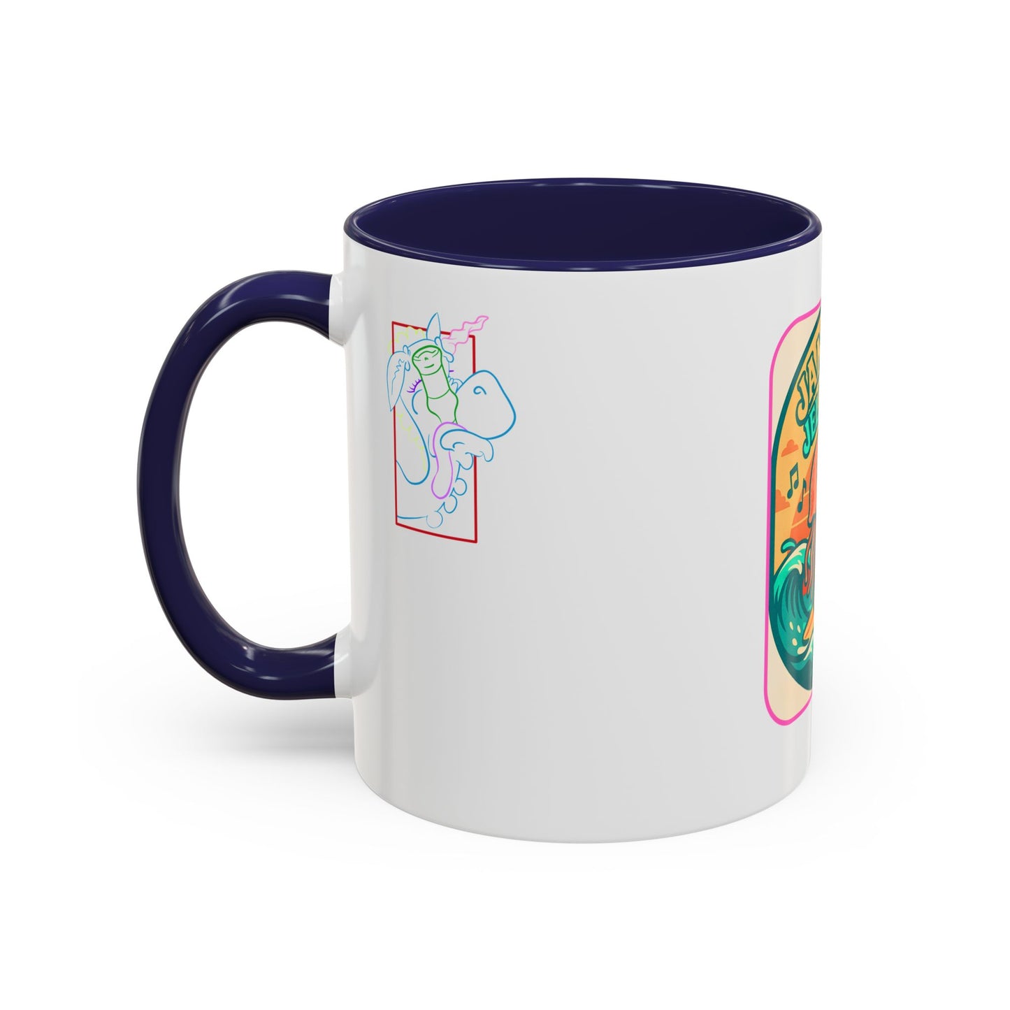 Jammin' Jellyfish Coffee Mug - Fun Surfing Ocean Mug, Tropical Drinkware, Beach Vibes Gift, Casual Teacup, Quirky Kitchen Decor