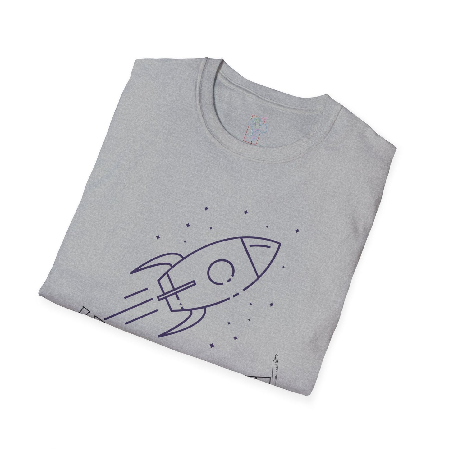 Unisex Softstyle T-Shirt with Rocket Design - Perfect for Space Lovers, Parties, Birthdays, Everyday Wear, or Gifts