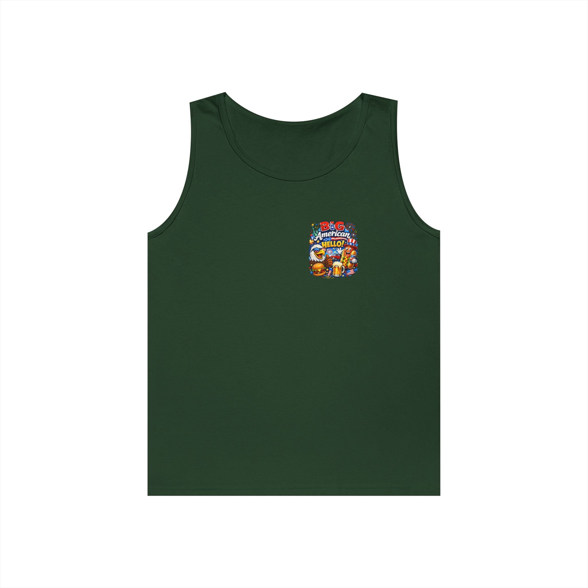 Big American Hello Funny Tank Top Patriotic