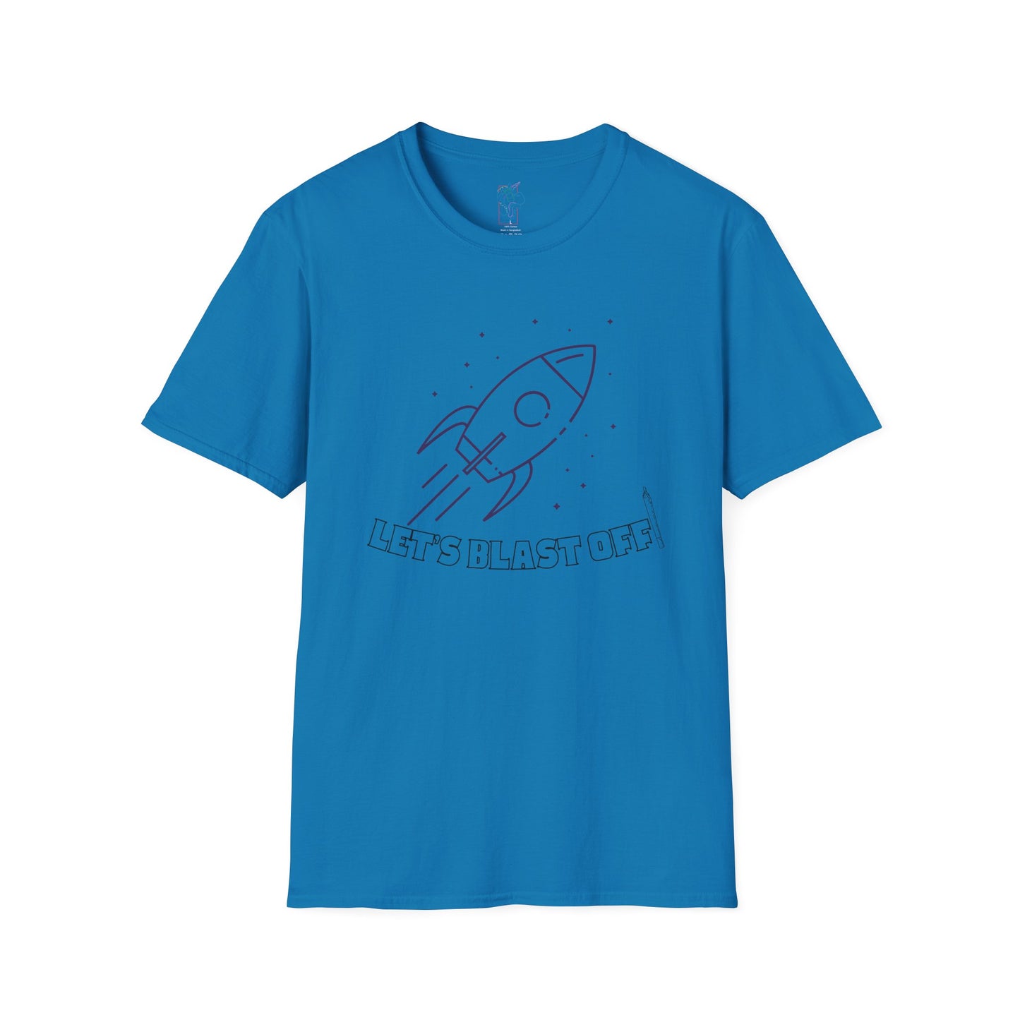 Unisex Softstyle T-Shirt with Rocket Design - Perfect for Space Lovers, Parties, Birthdays, Everyday Wear, or Gifts