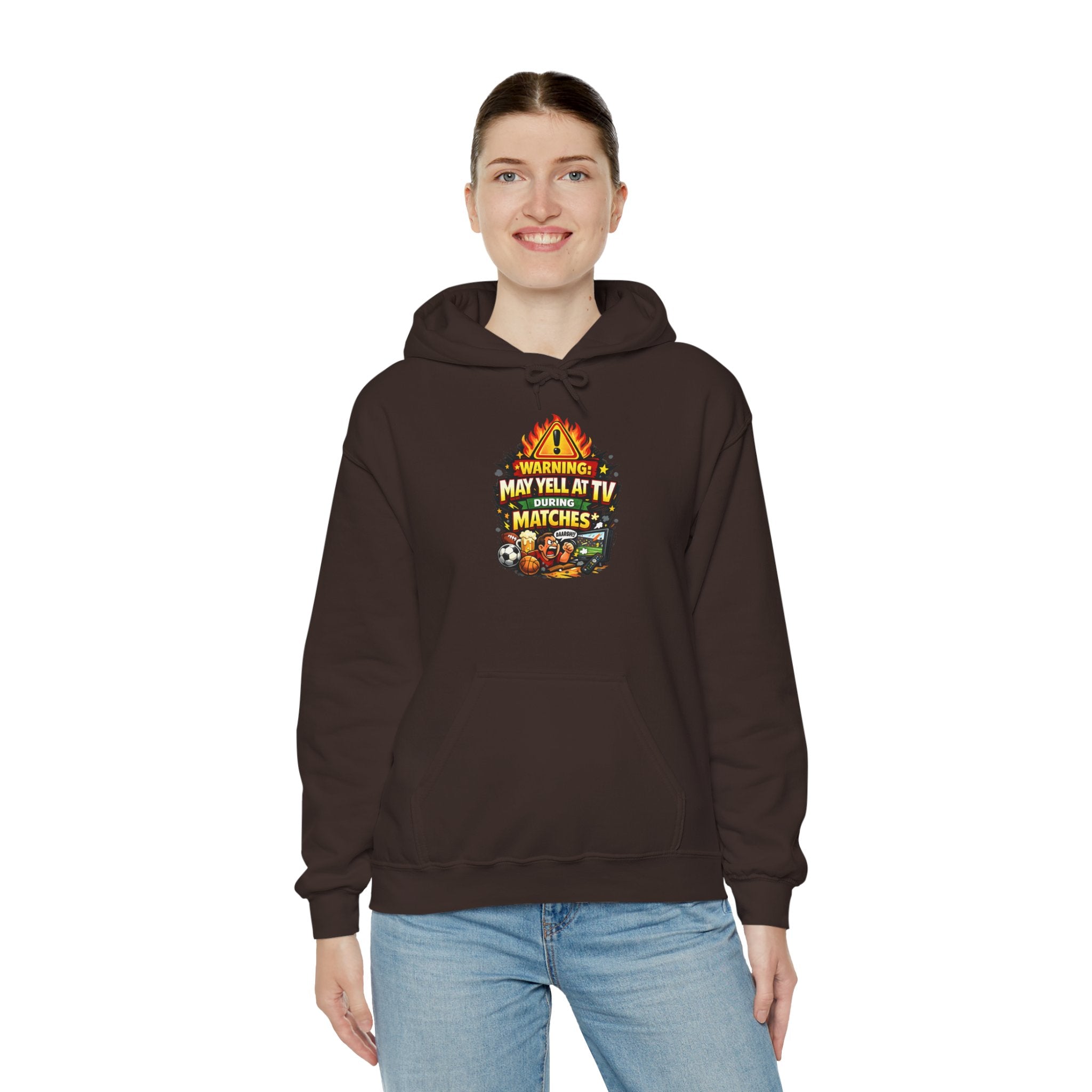 Warning May Yell At TV During Matches Funny Hoodie