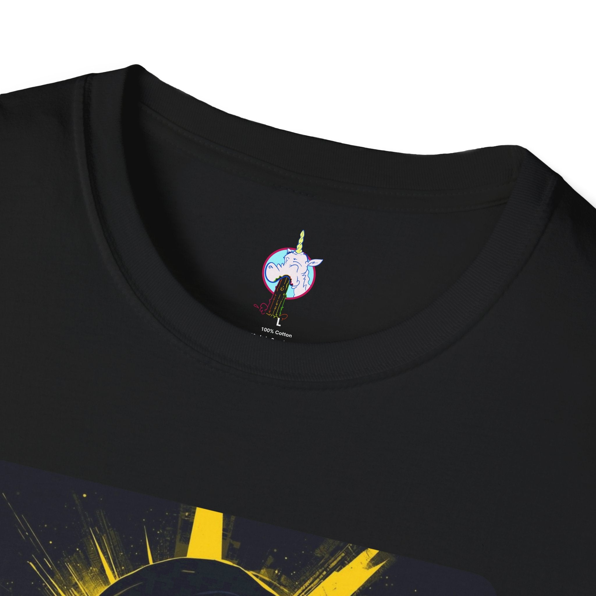 Solar Shades Graphic T-Shirt — Neon Yellow Sun Skull Design
