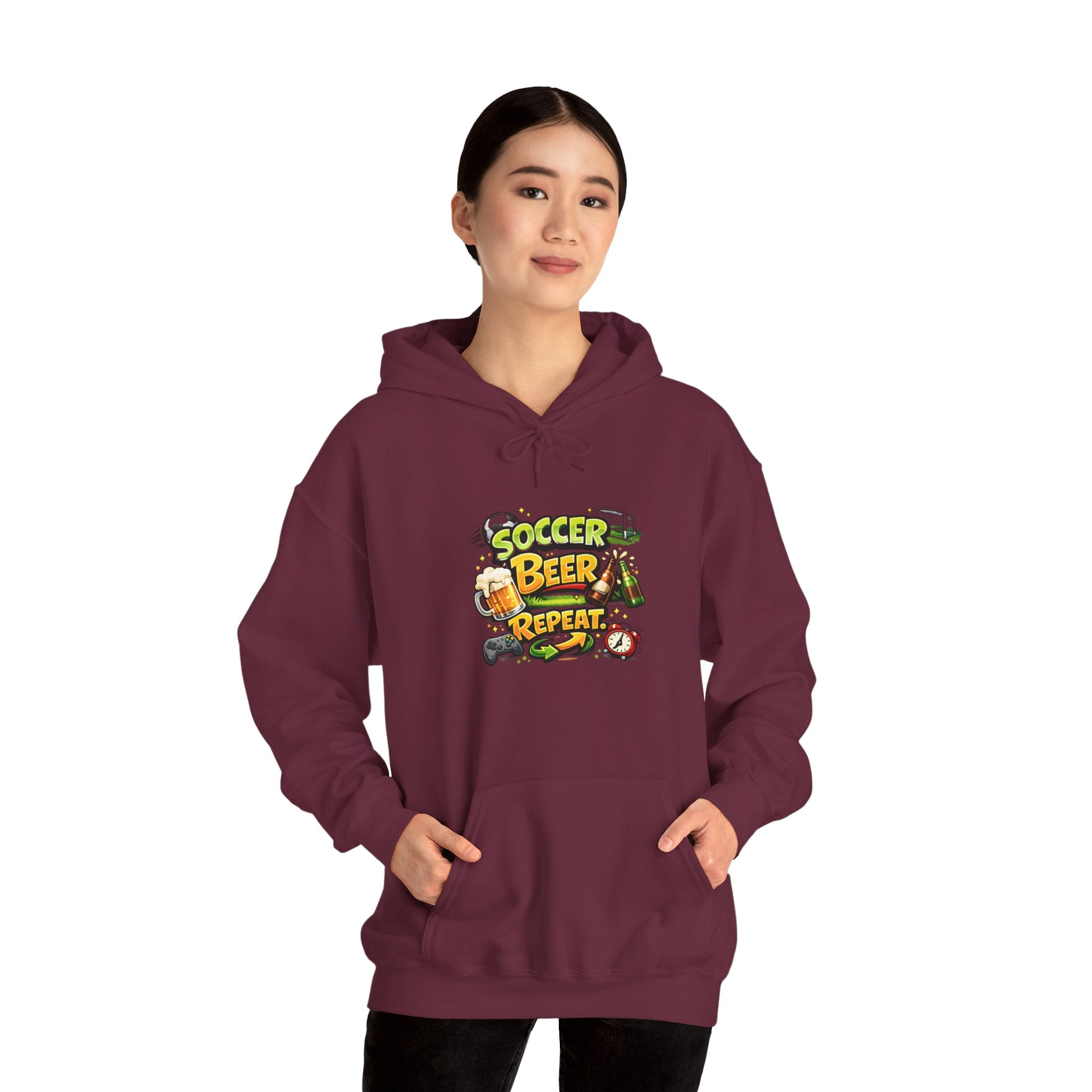 Soccer Beer Repeat Funny Hoodie
