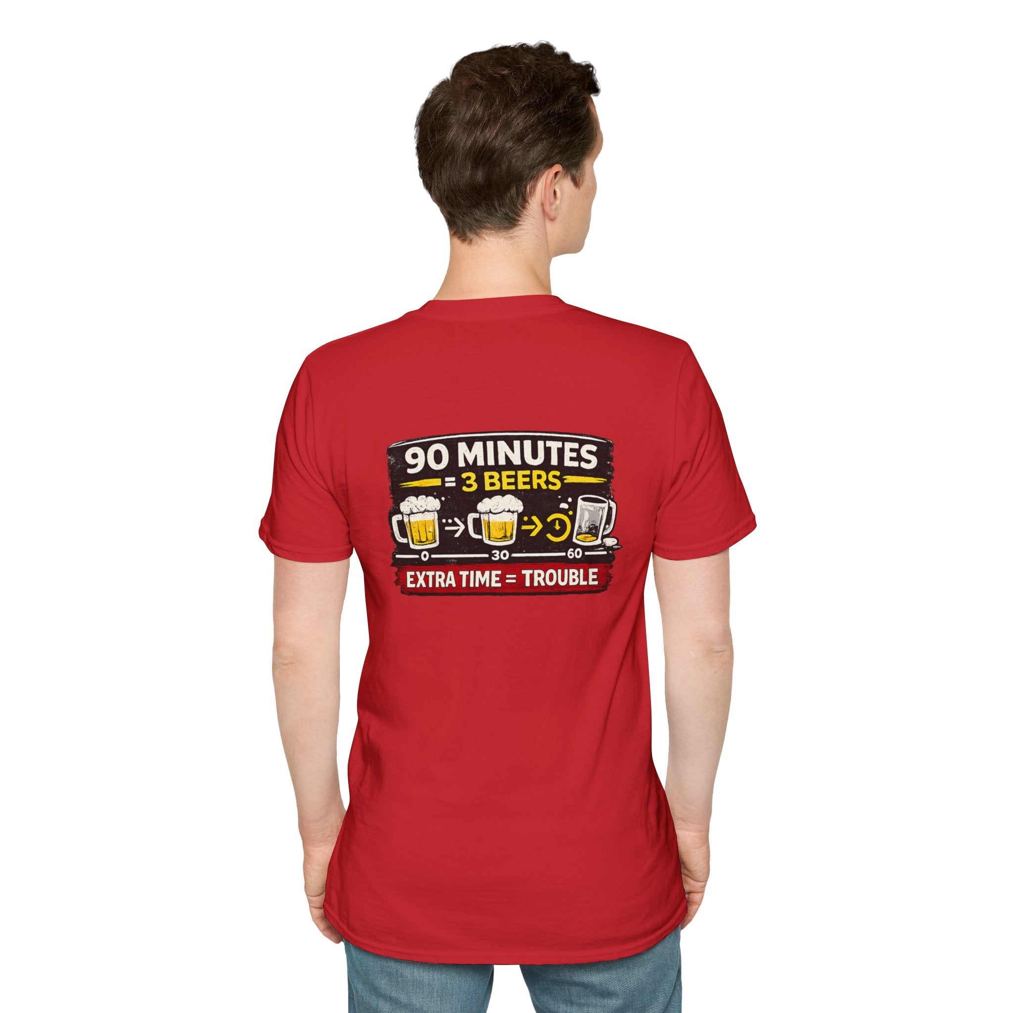 Soccer Fan T-Shirt — "90 Minutes = 3 Beers" Funny Football Game Tee