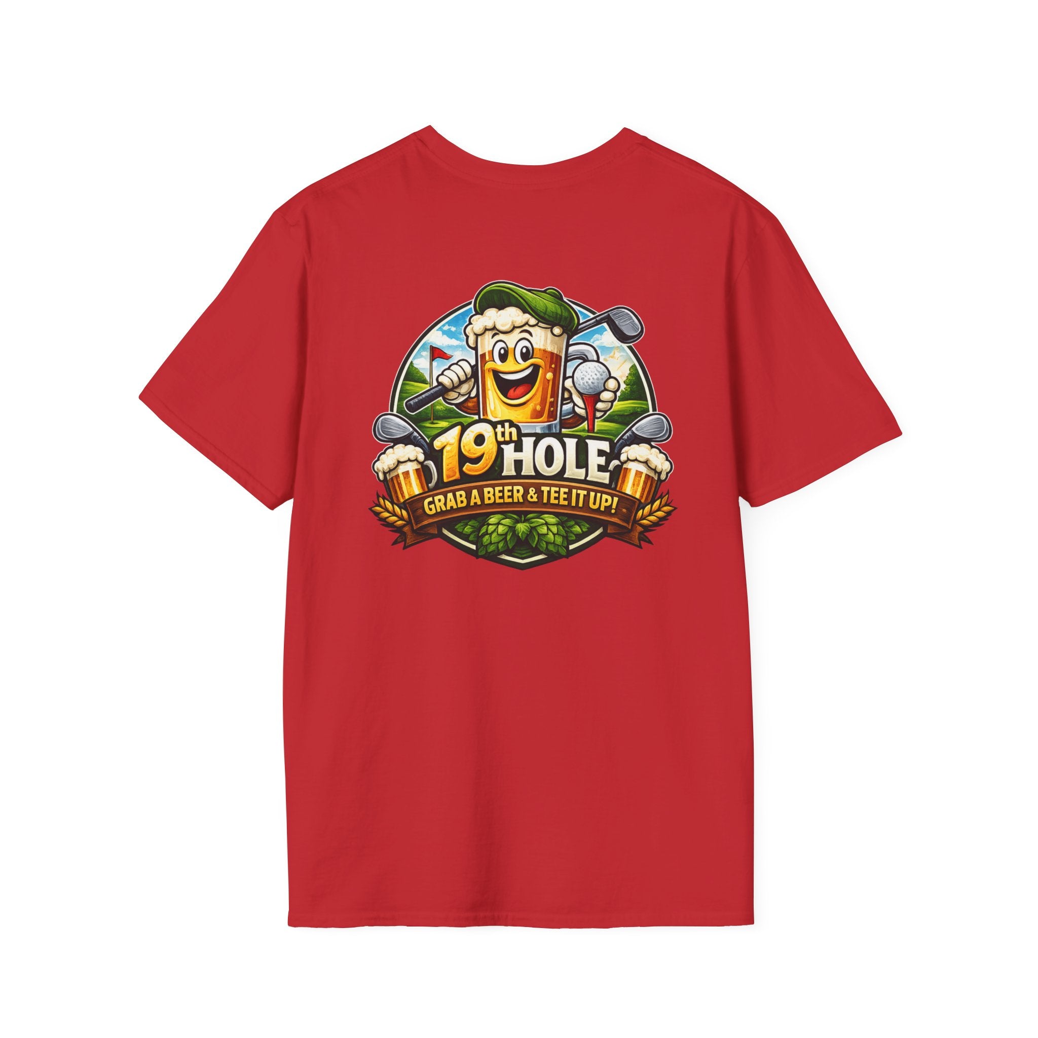 19th Hole Golf T-Shirt — "Grab a Beer & Tee It Up" Vintage Golfing Tee