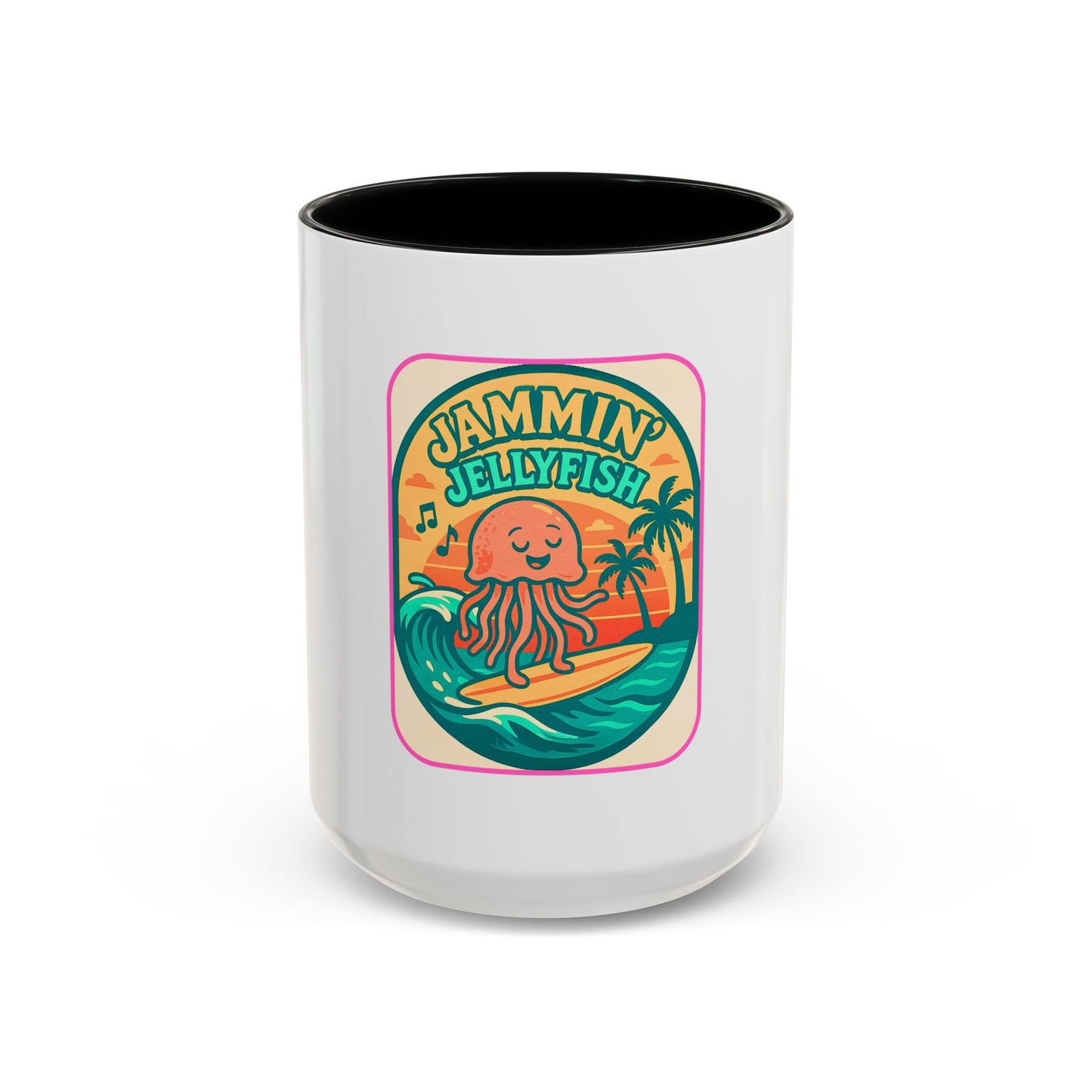Jammin' Jellyfish Coffee Mug - Fun Surfing Ocean Mug, Tropical Drinkware, Beach Vibes Gift, Casual Teacup, Quirky Kitchen Decor
