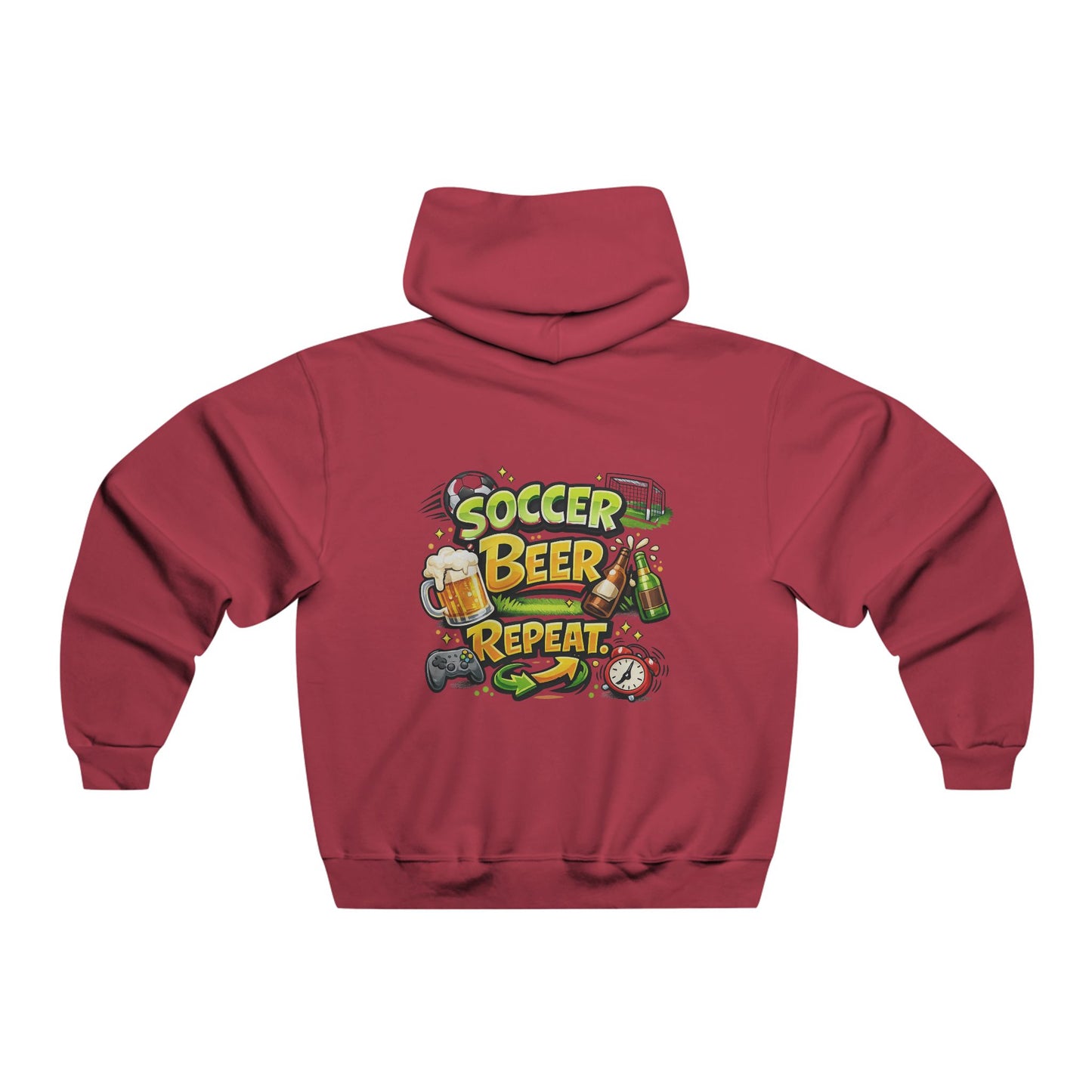 Soccer Beer Repeat Funny Soccer Drinking Shirt – Graphic Tee | Soccer Fan Gift