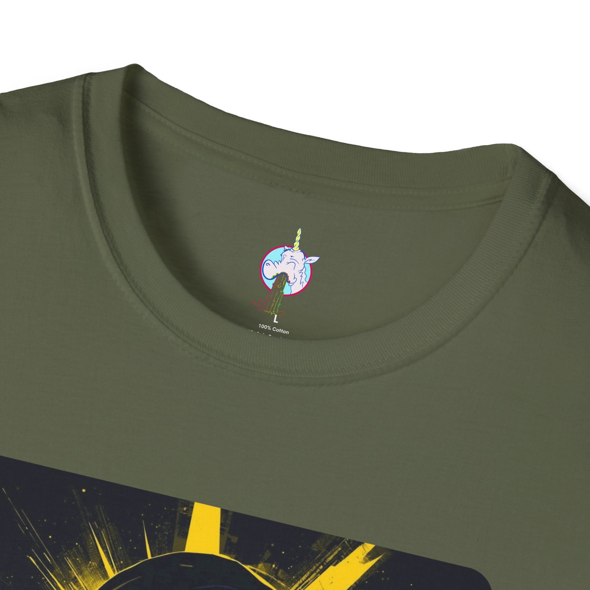 Solar Shades Graphic T-Shirt — Neon Yellow Sun Skull Design
