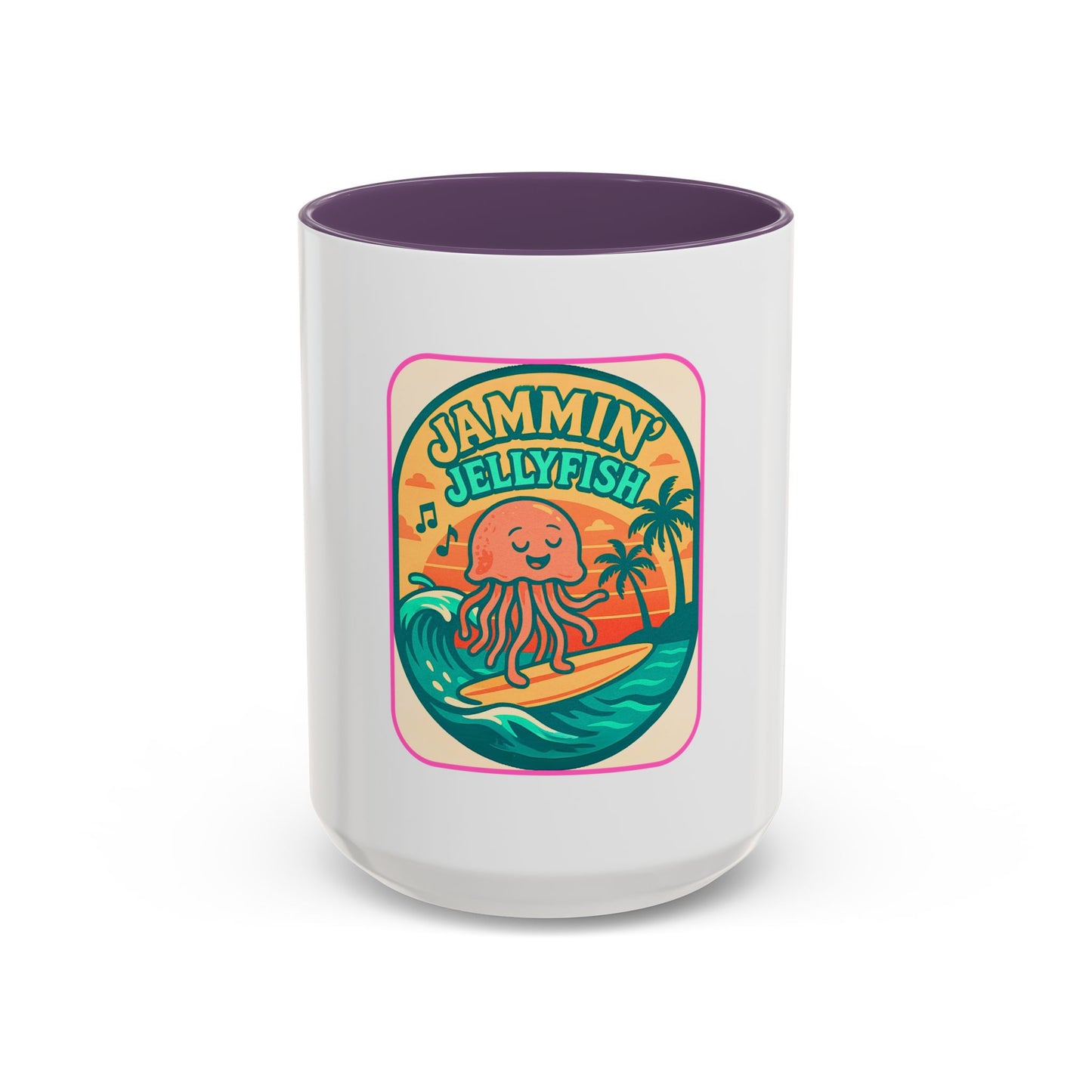 Jammin' Jellyfish Coffee Mug - Fun Surfing Ocean Mug, Tropical Drinkware, Beach Vibes Gift, Casual Teacup, Quirky Kitchen Decor