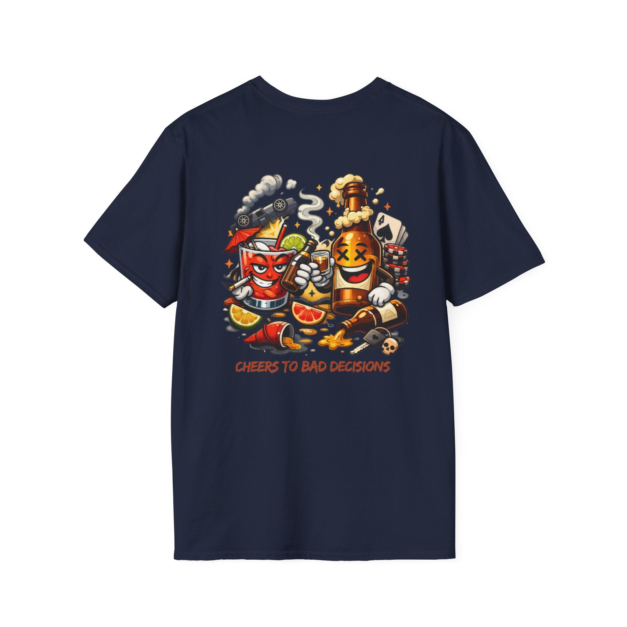 Cheers to Bad Decisions T-Shirt — Funny Party Graphic Tee