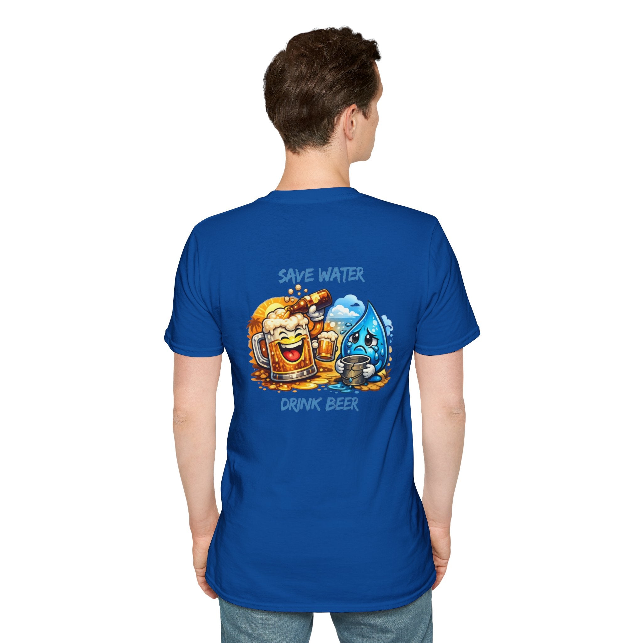 Save Water Drink Beer T-Shirt — Funny Beer & Water Cartoon Tee