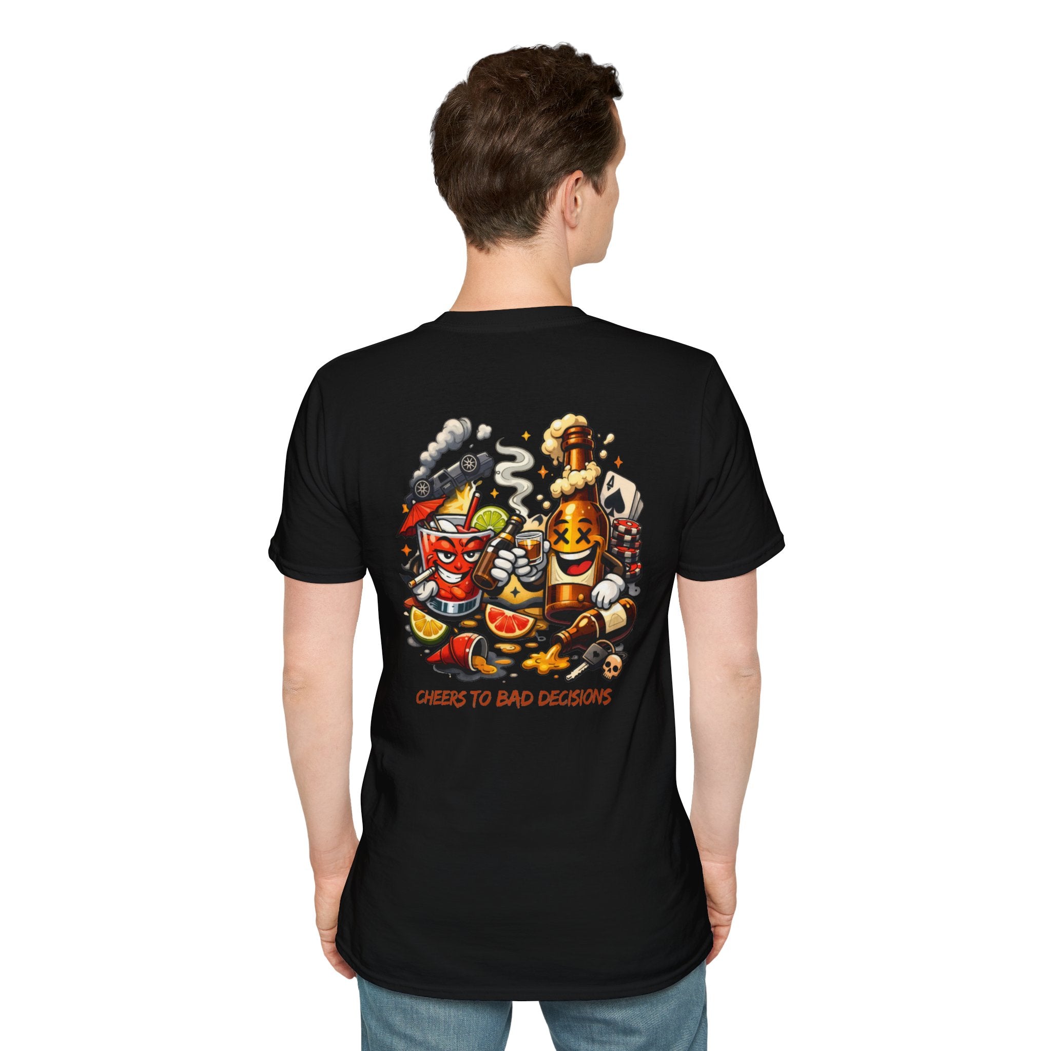 Cheers to Bad Decisions T-Shirt — Funny Party Graphic Tee