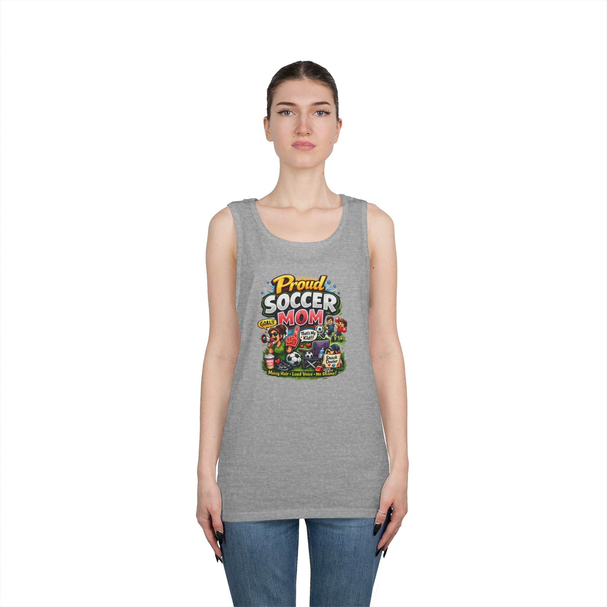 Proud Soccer Mom Dad Funny Tank Top
