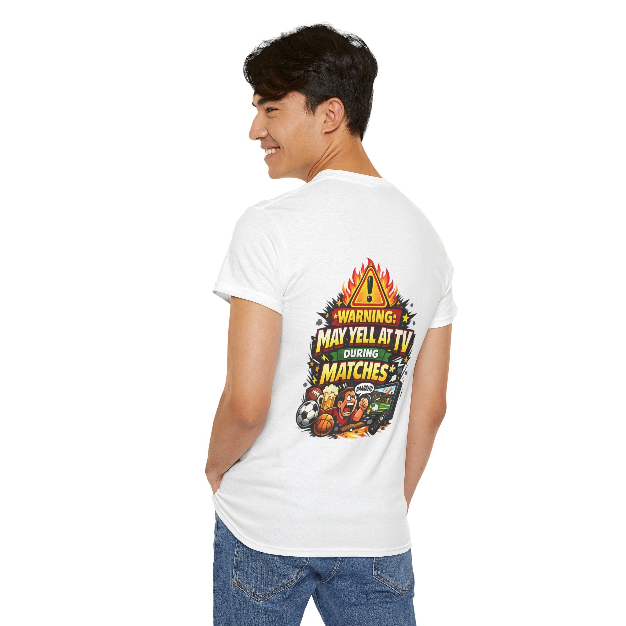 Warning May Yell At TV During Matches Funny T-Shirt