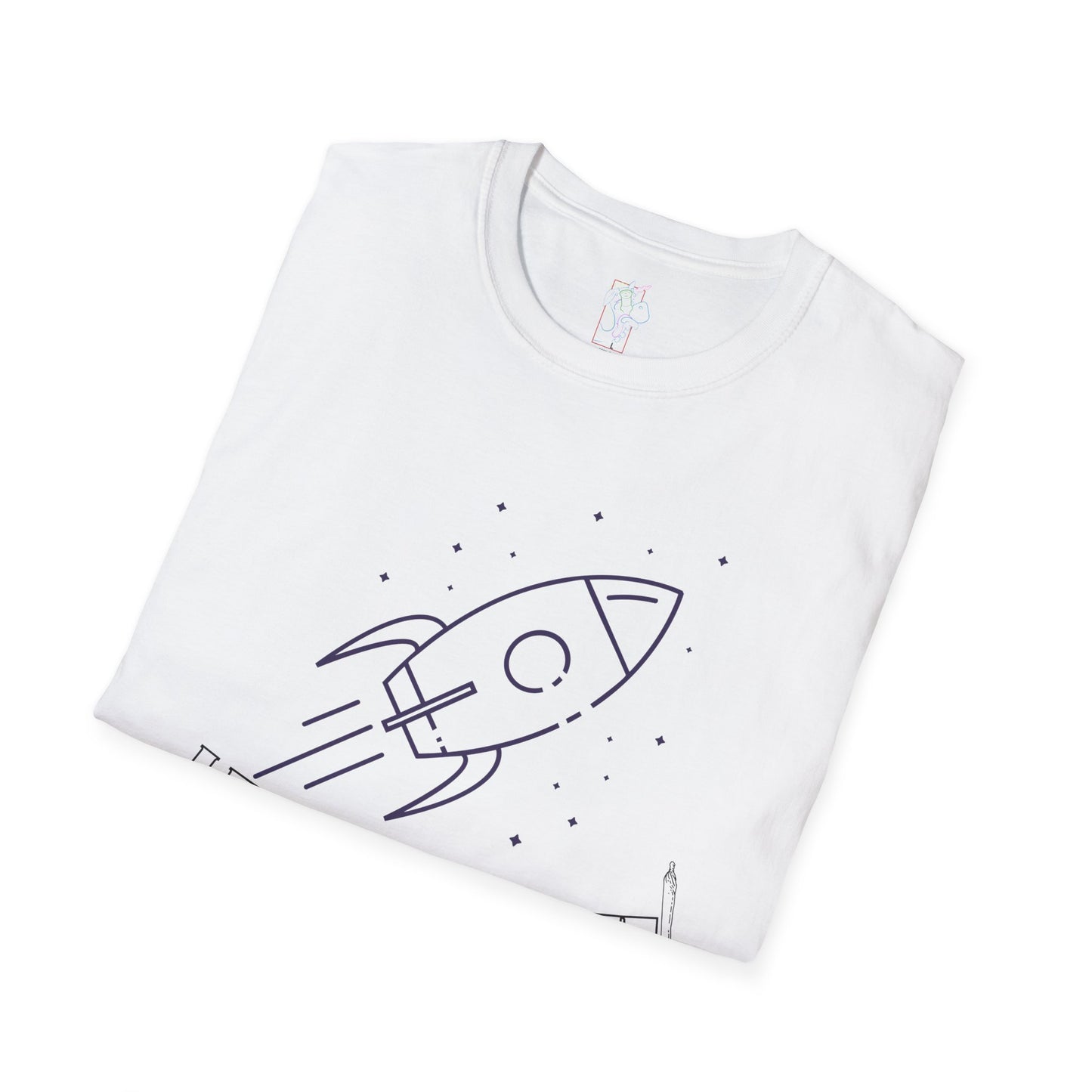 Unisex Softstyle T-Shirt with Rocket Design - Perfect for Space Lovers, Parties, Birthdays, Everyday Wear, or Gifts