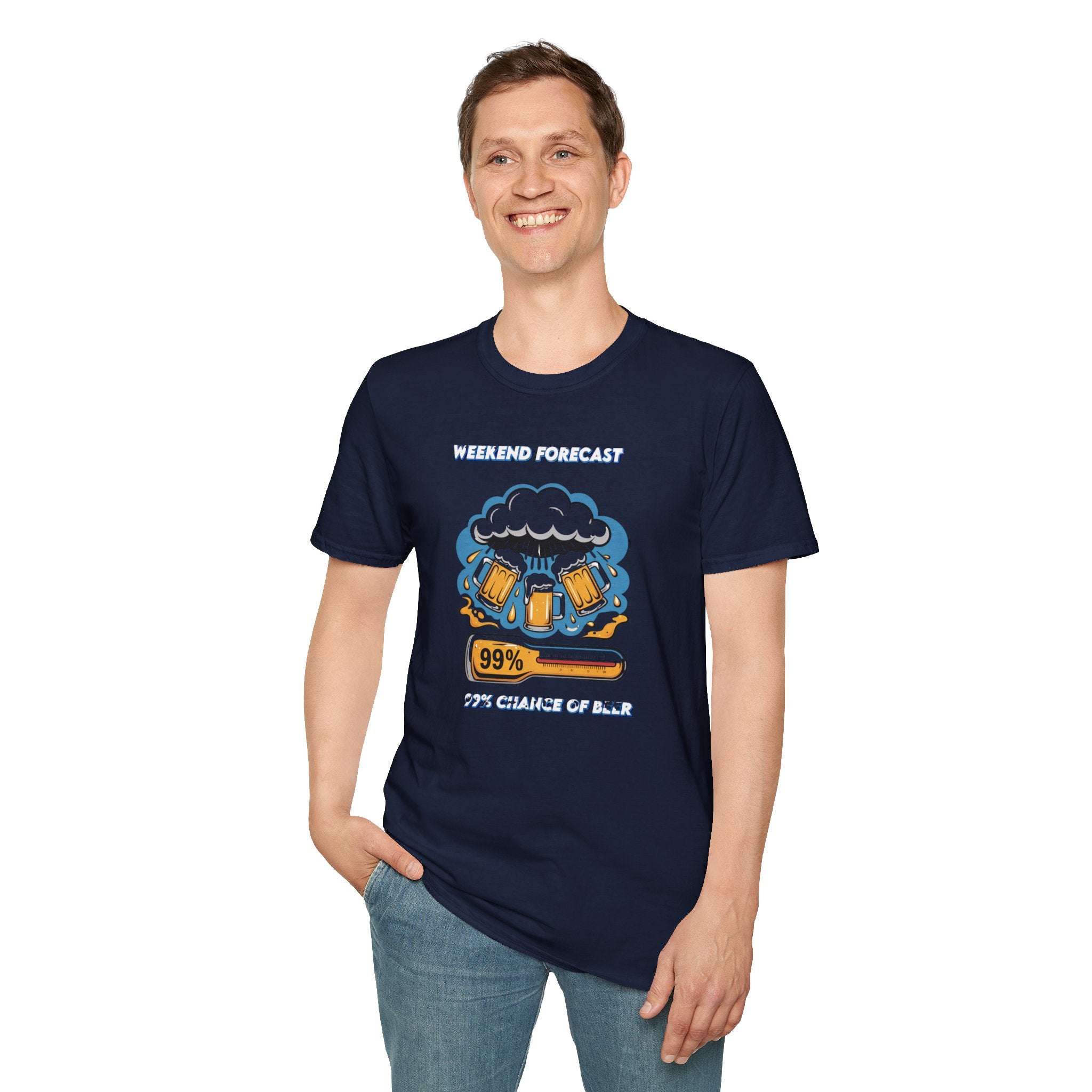Weekend Forecast Tee — "99% Chance of Beer" Graphic T-Shirt