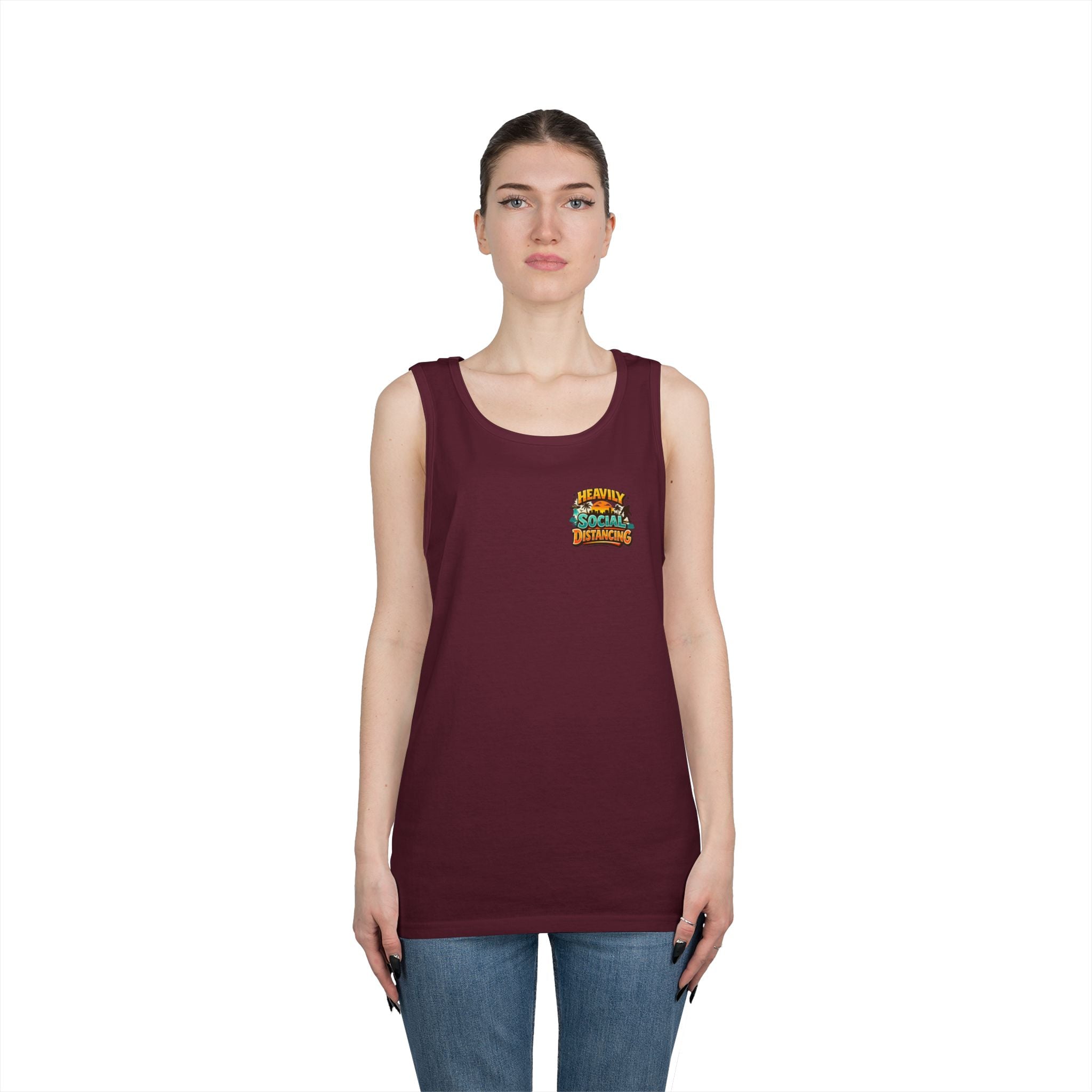 Heavily Socially Distancing Funny Tank Top