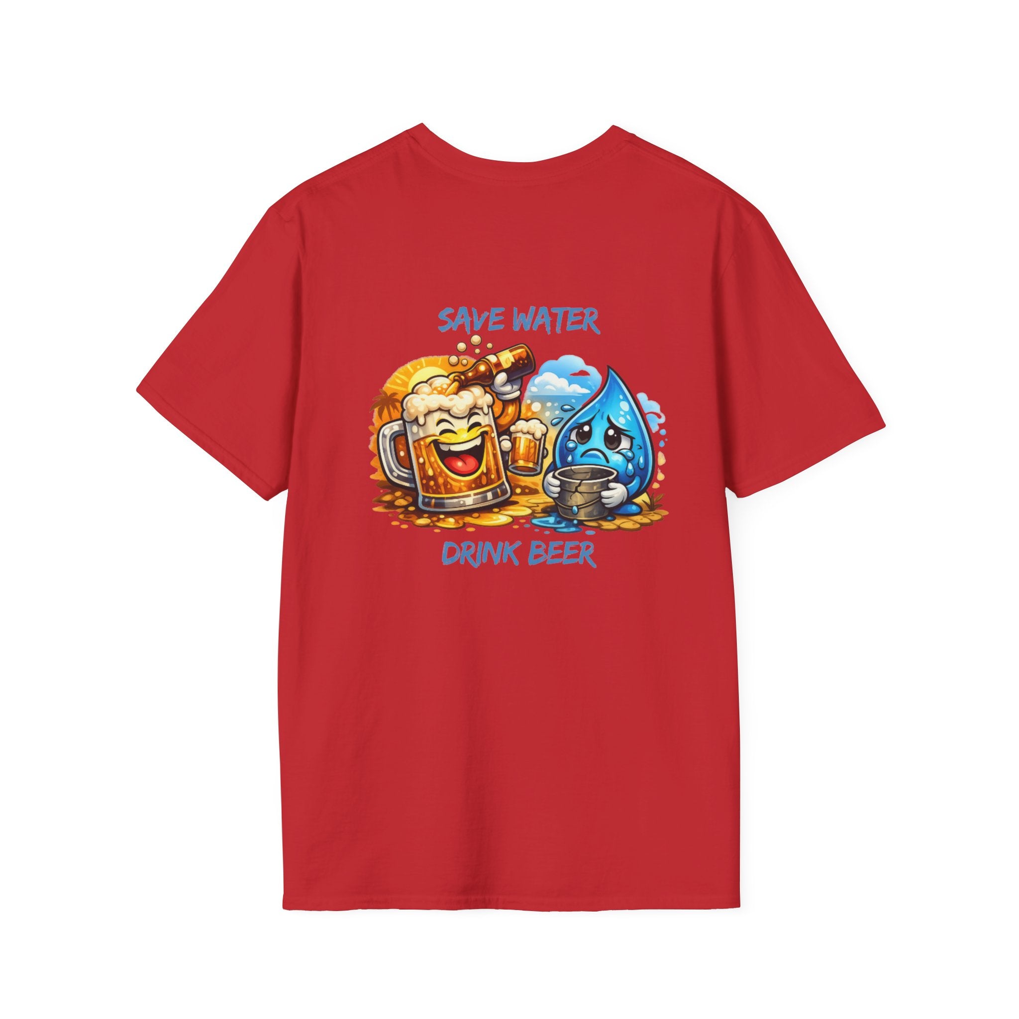 Save Water Drink Beer T-Shirt — Funny Beer & Water Cartoon Tee