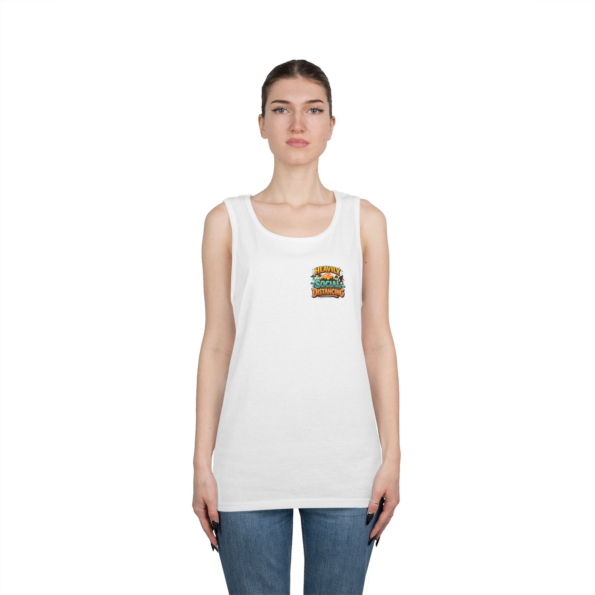 Heavily Socially Distancing Funny Tank Top