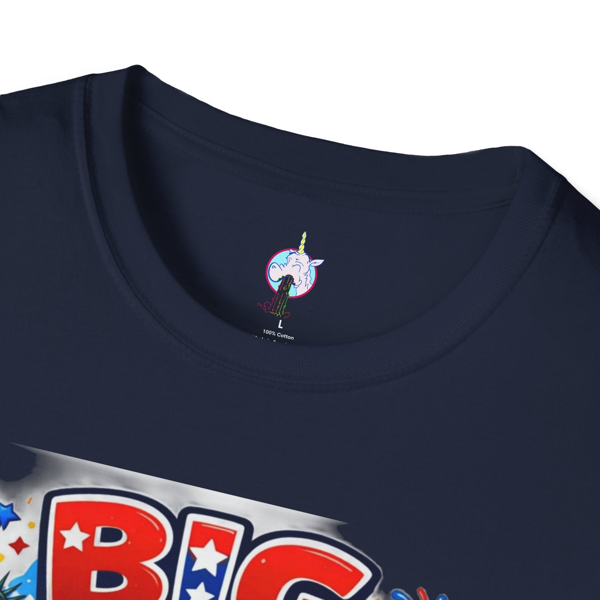 Fourth of July T-Shirt - "Big American Hello" Patriotic BBQ Eagle, Hot Dog & Beer Tee
