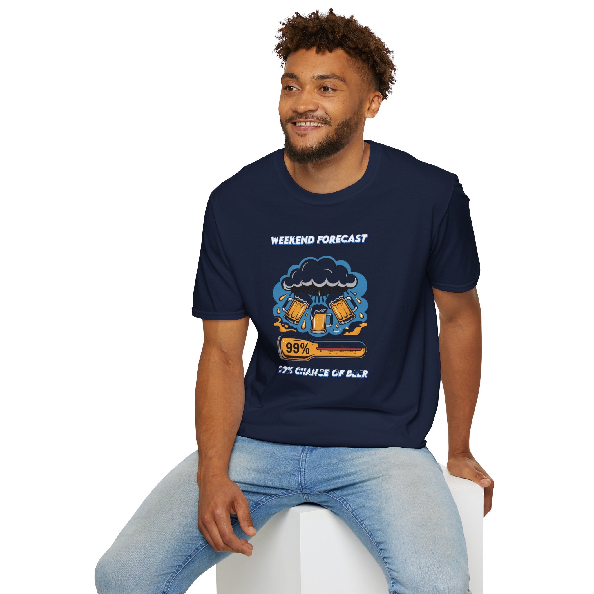 Weekend Forecast Tee — "99% Chance of Beer" Graphic T-Shirt