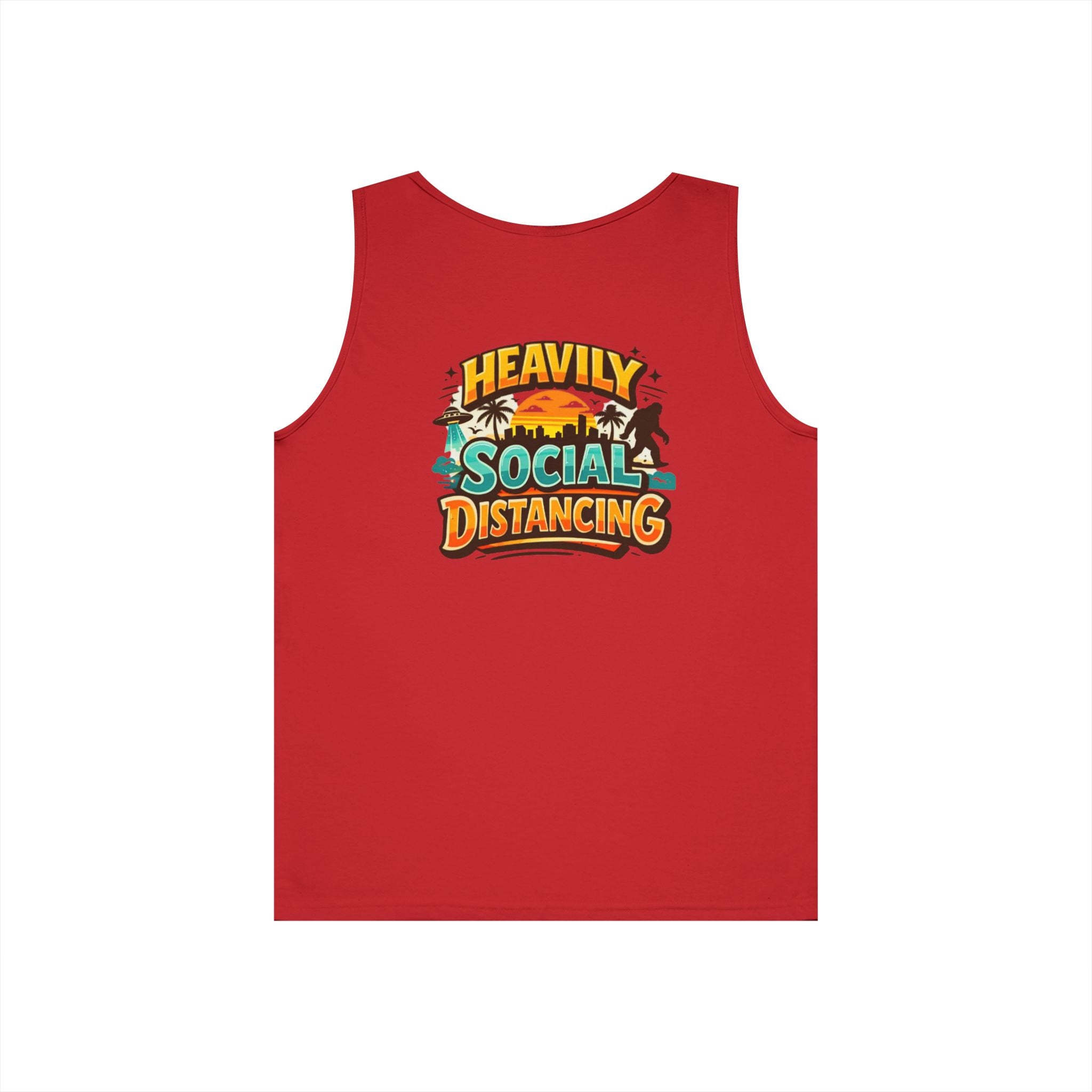 Heavily Socially Distancing Funny Tank Top