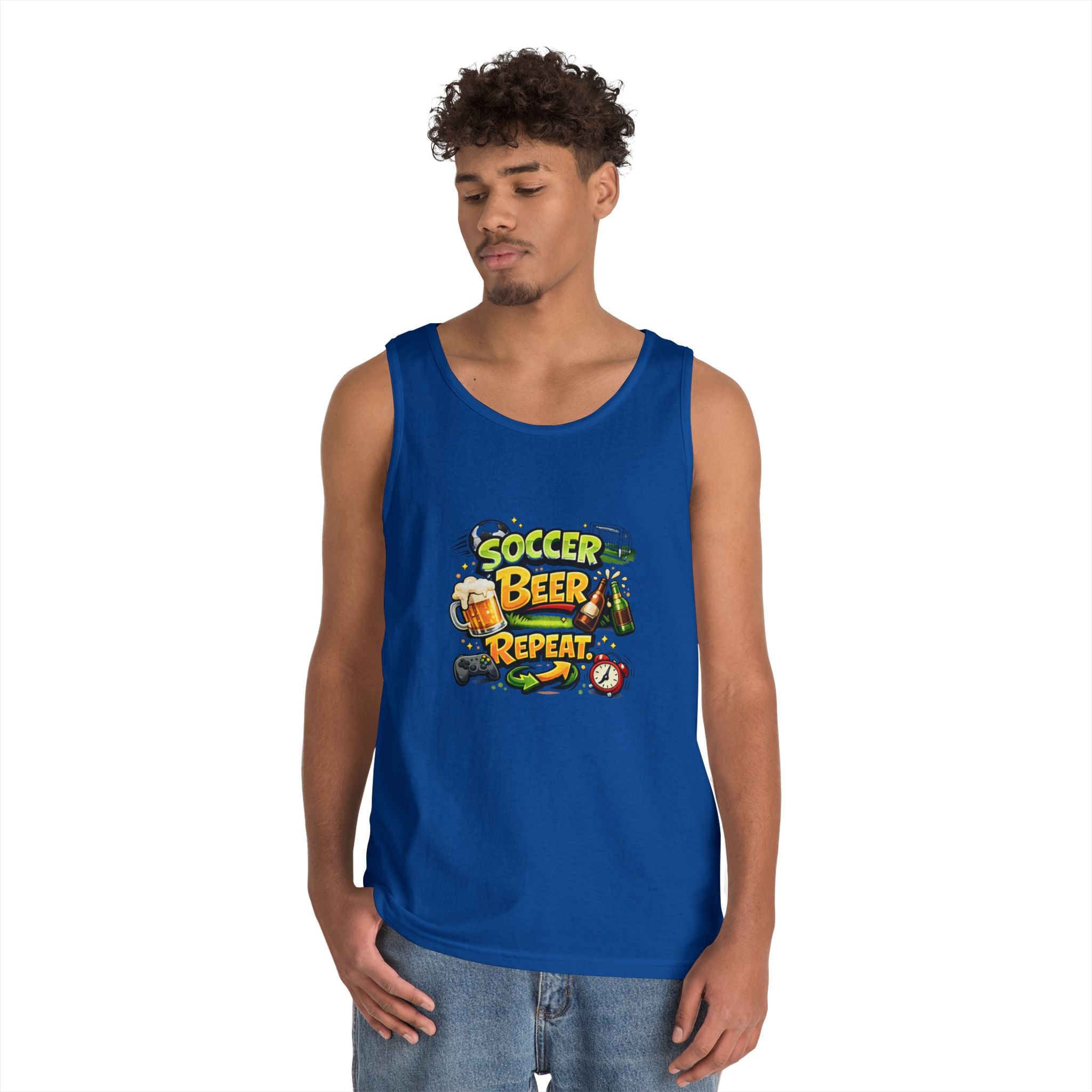 Soccer Beer Repeat Funny Tank Top