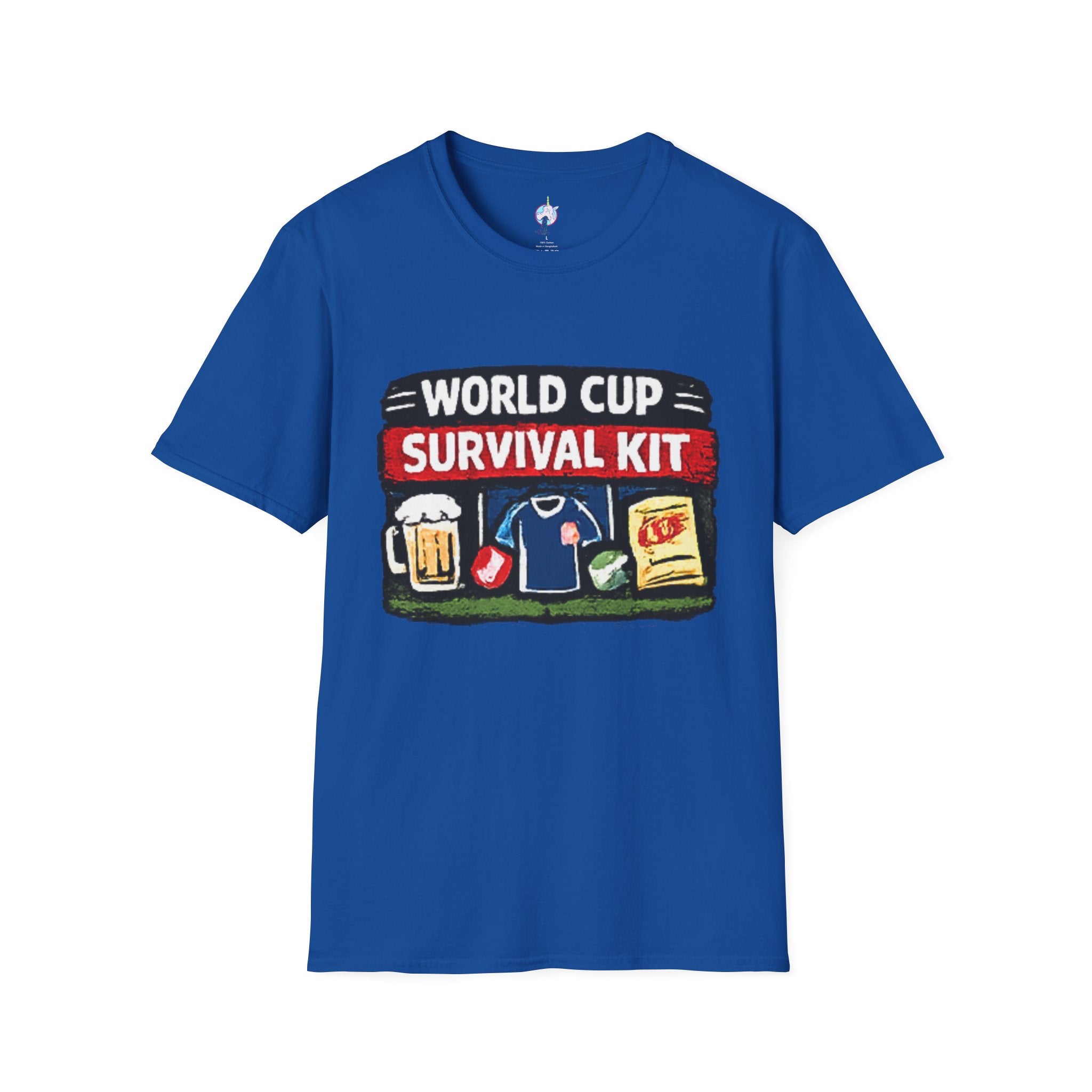 World Cup Survival Kit T-Shirt — Soccer Fan Tee with Beer & Snacks Graphic