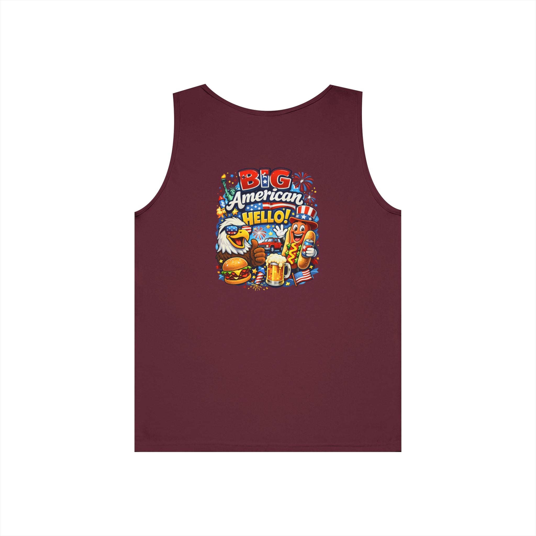 Big American Hello Funny Tank Top Patriotic